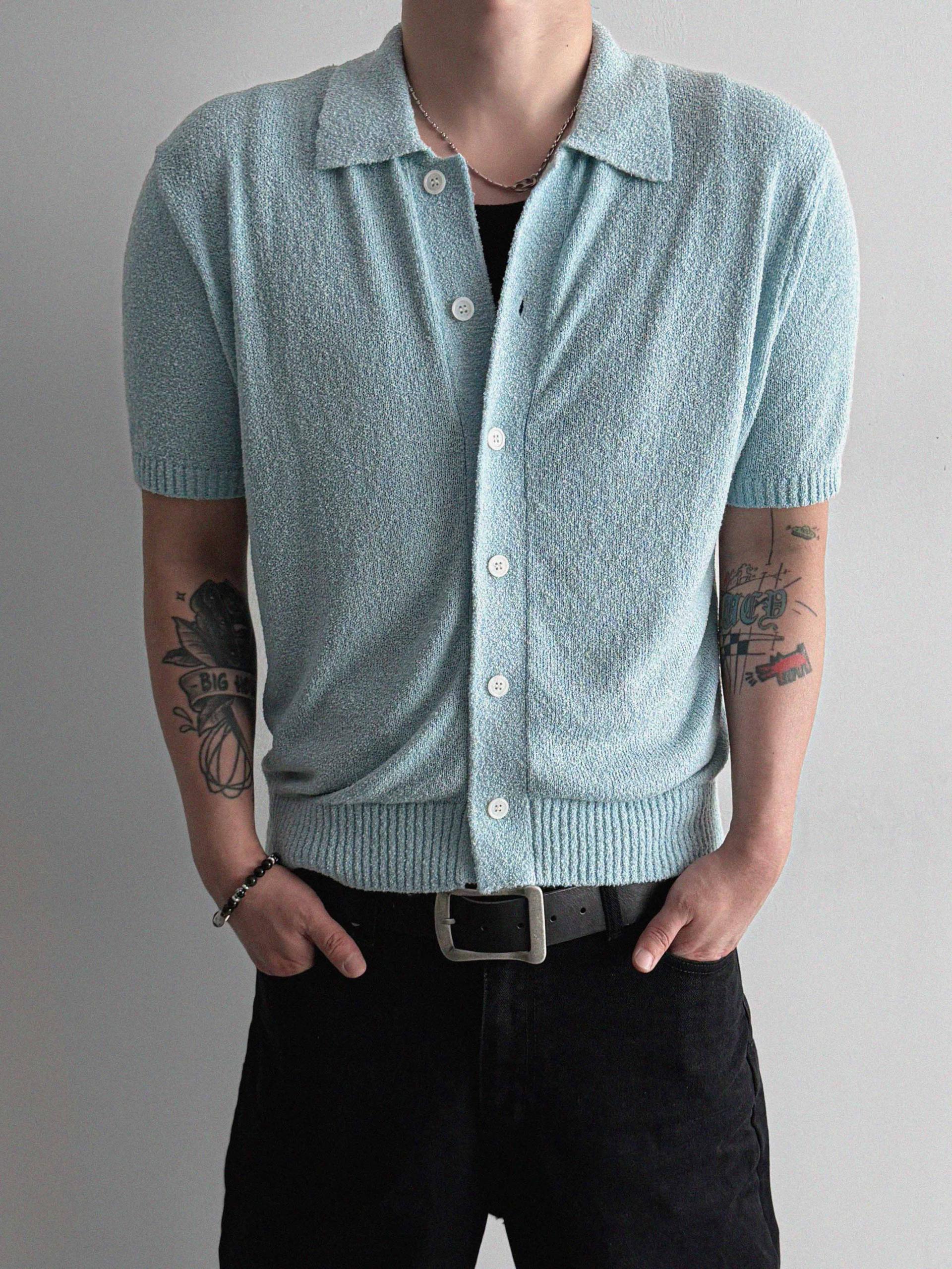Boksaci boucle half cardigan