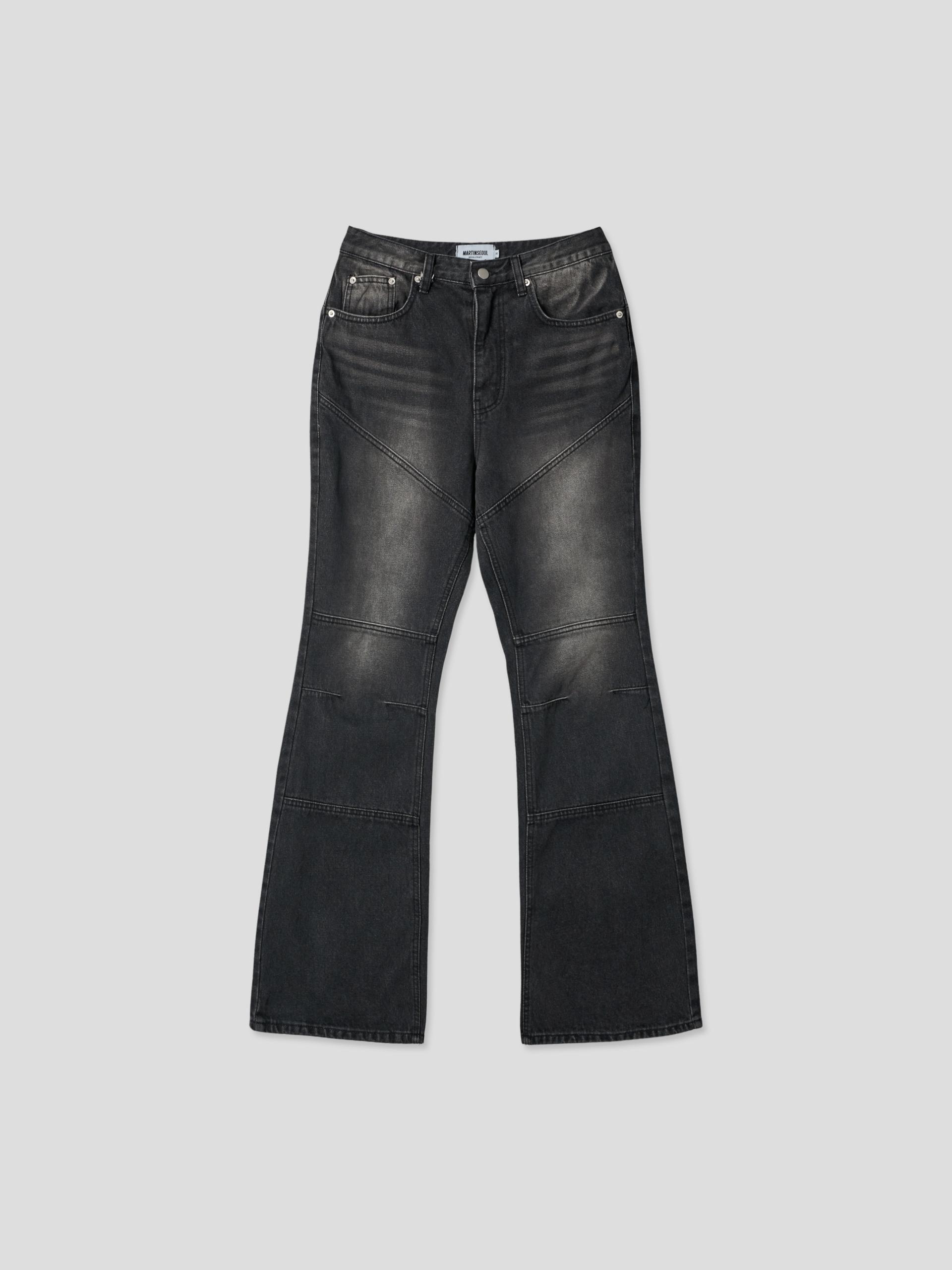 Mabel panel biker flare denim pants