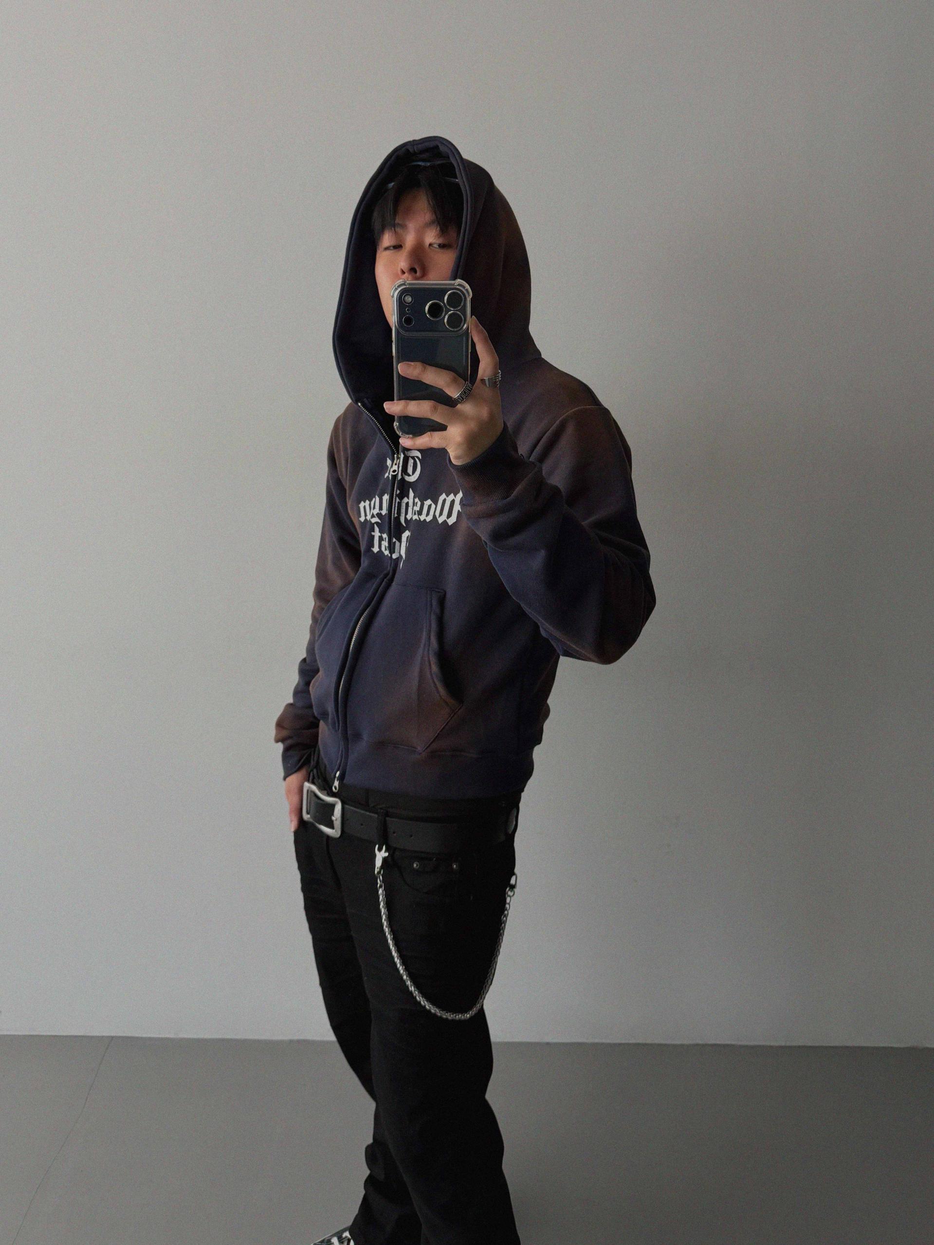 Washington crop hoodie zip-up