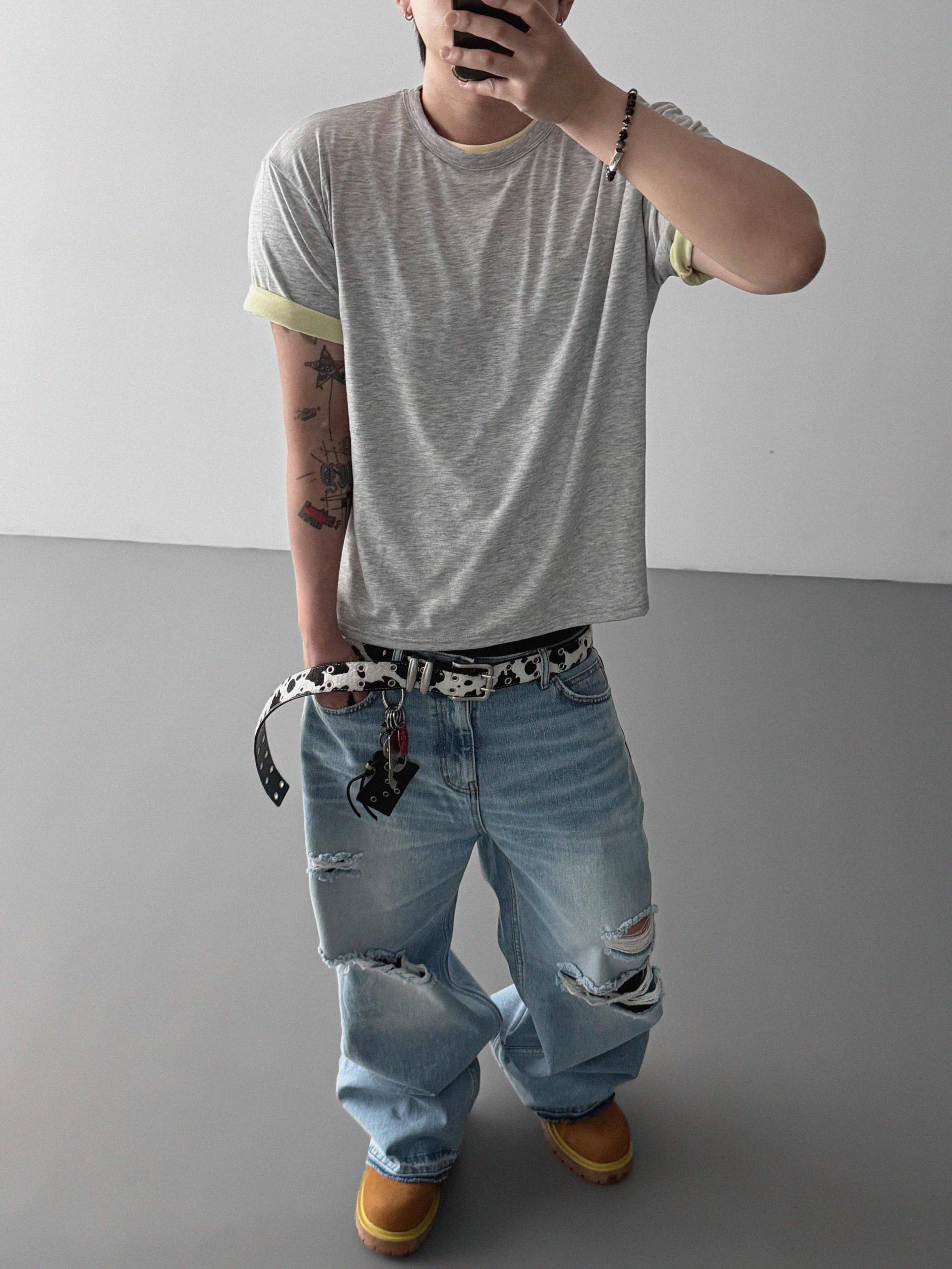 Charlene destroyed ice jeans