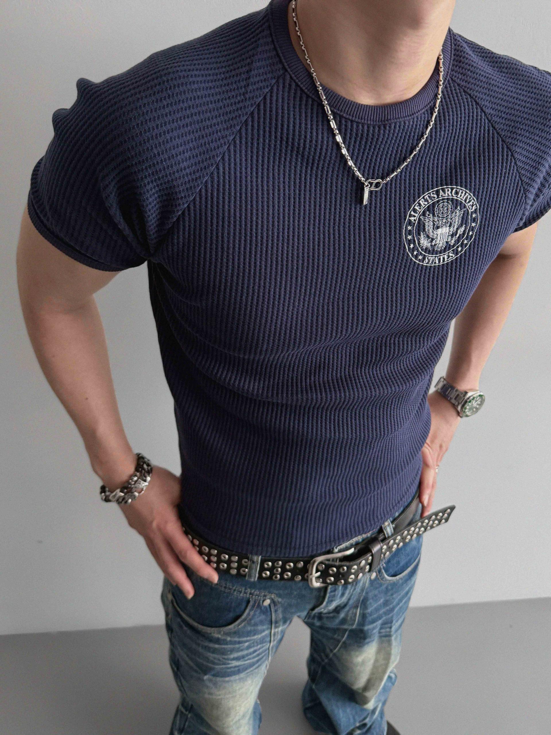 SEAL waffle muscle half t
