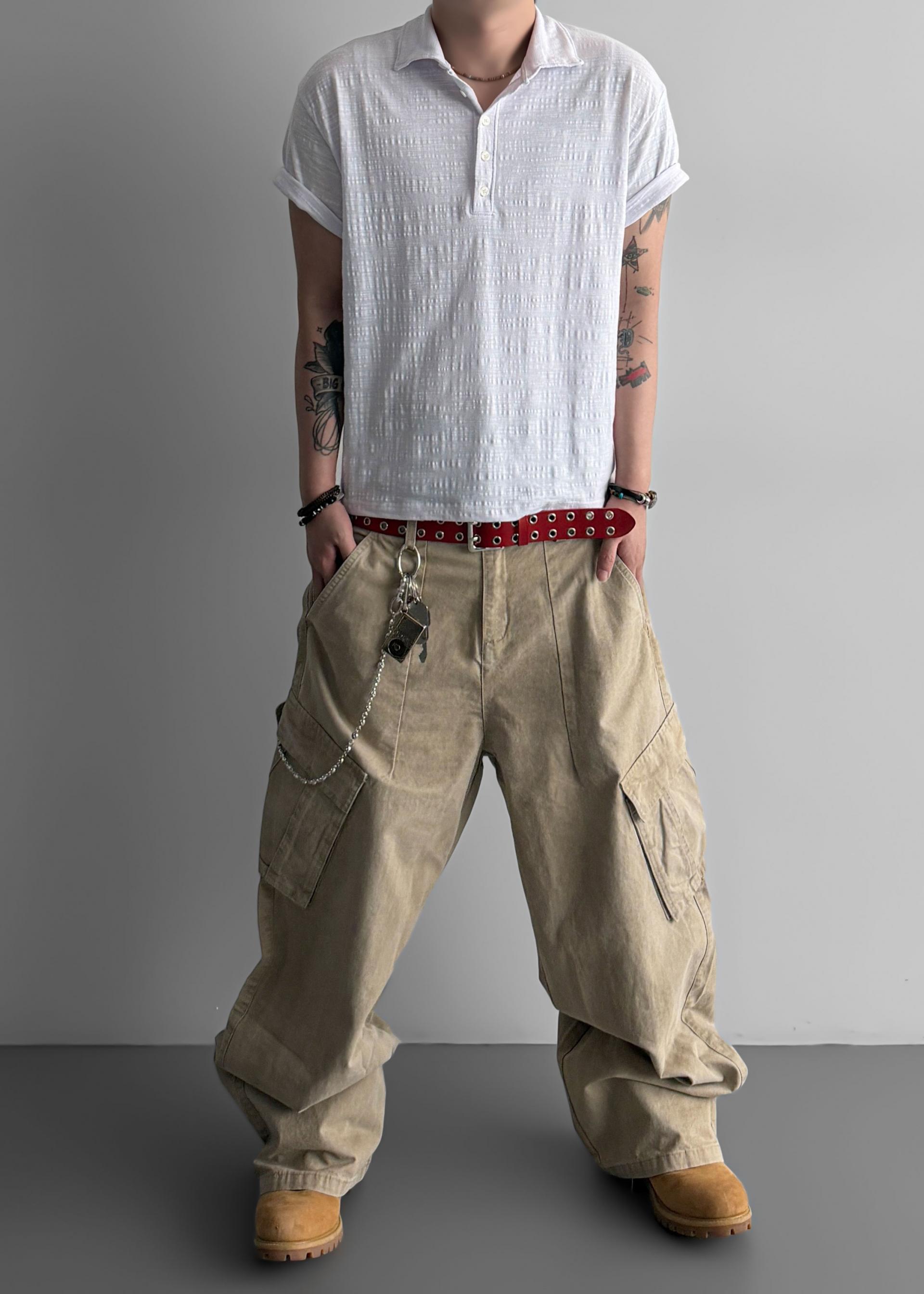 Slub collar half t