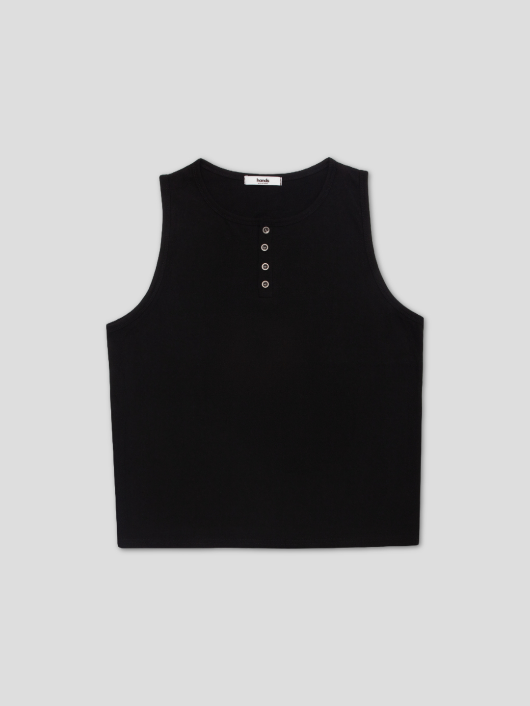 Steel button henry neck crop sleeveless