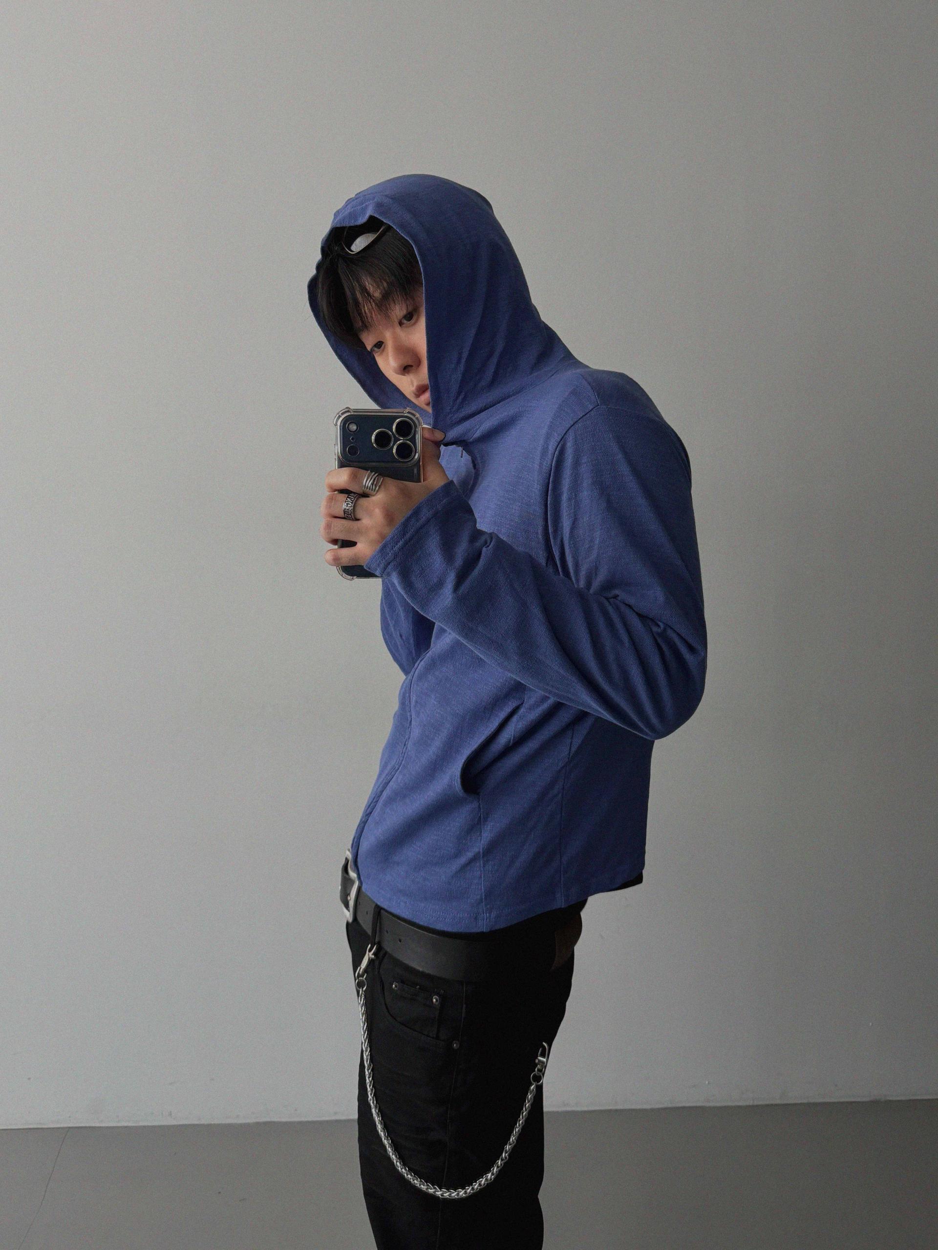 Heize crop hood zip-up