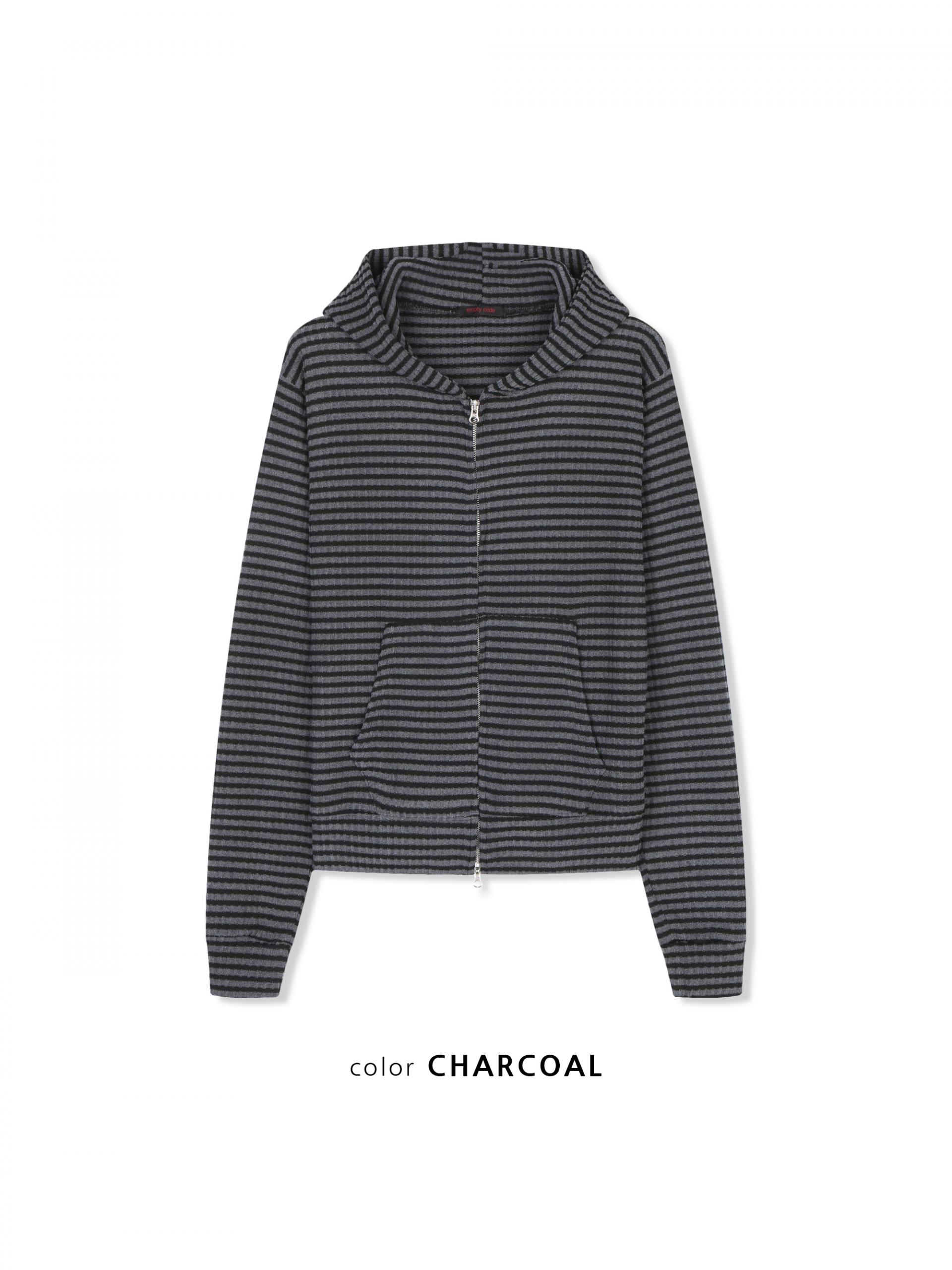 Jenny stripe crop hood zip-up