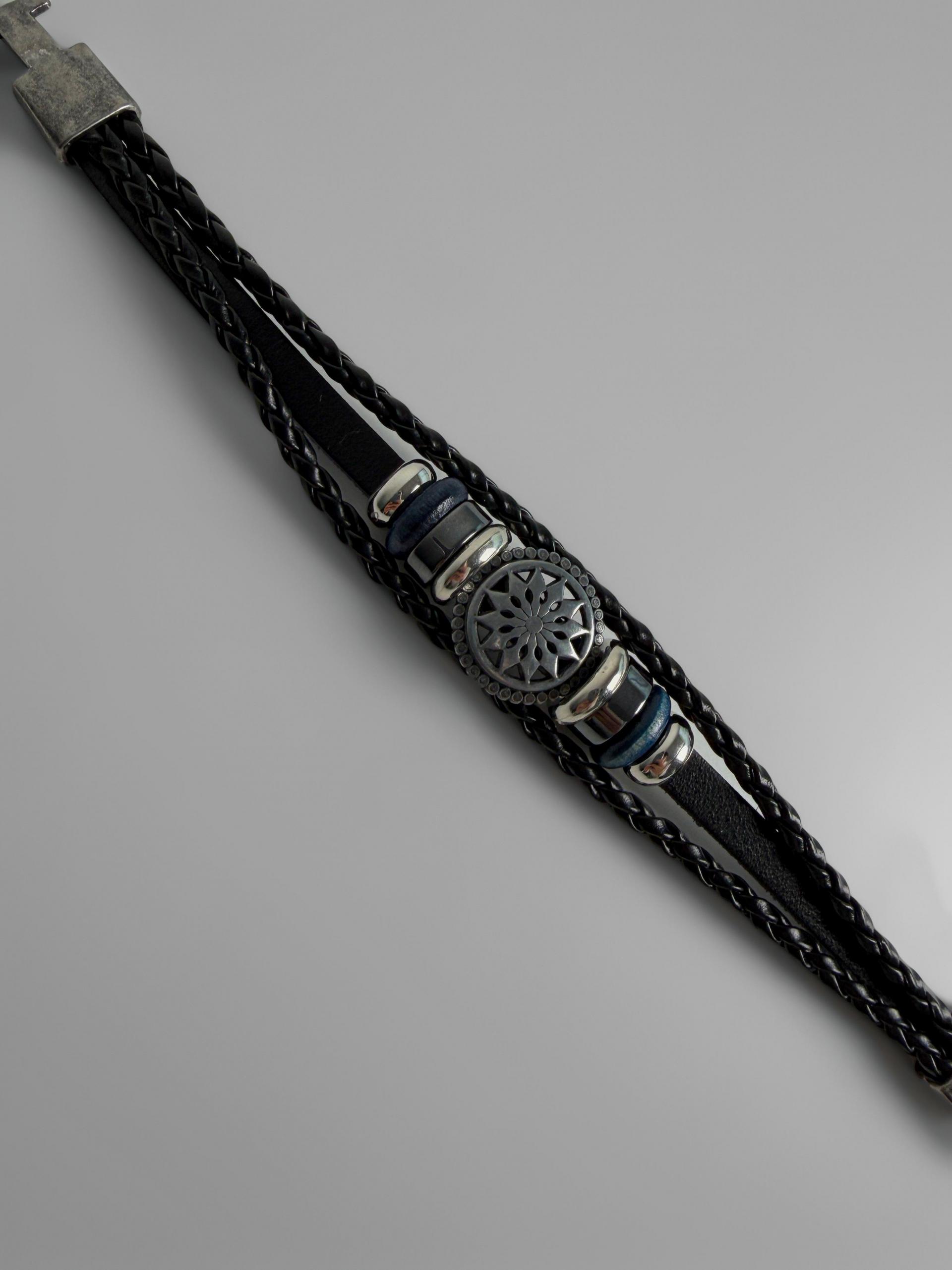 Layered antique leather bracelet