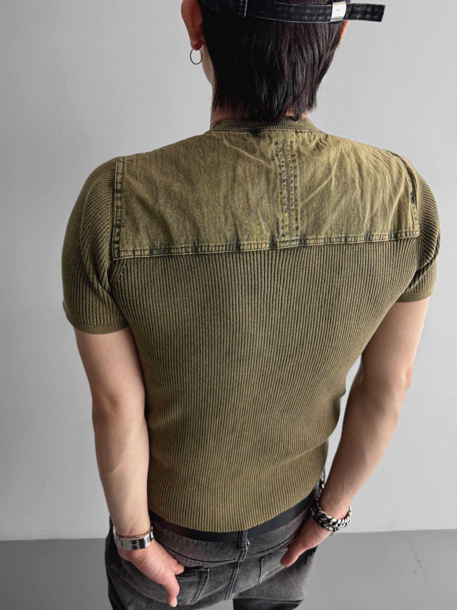 Pigment panel slim half knit