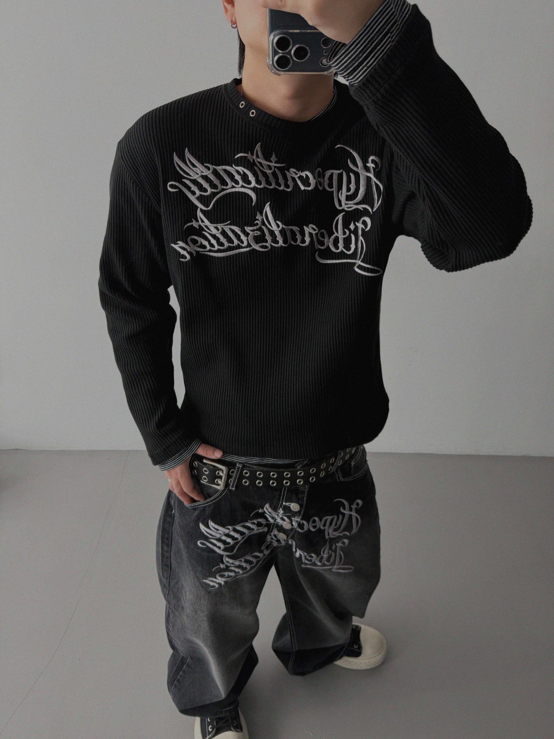 Libera embroidered denim pants