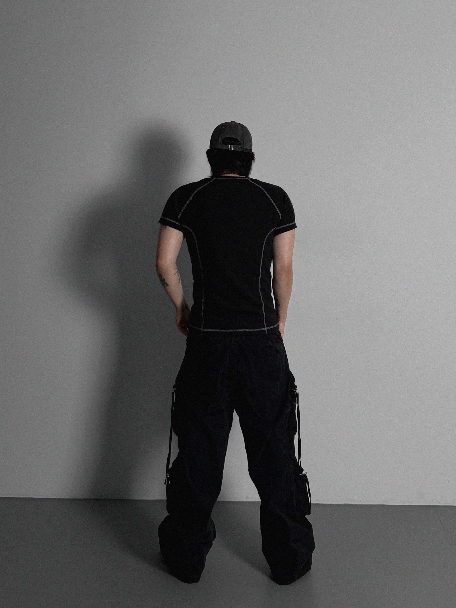 Slim stitch muscle half t