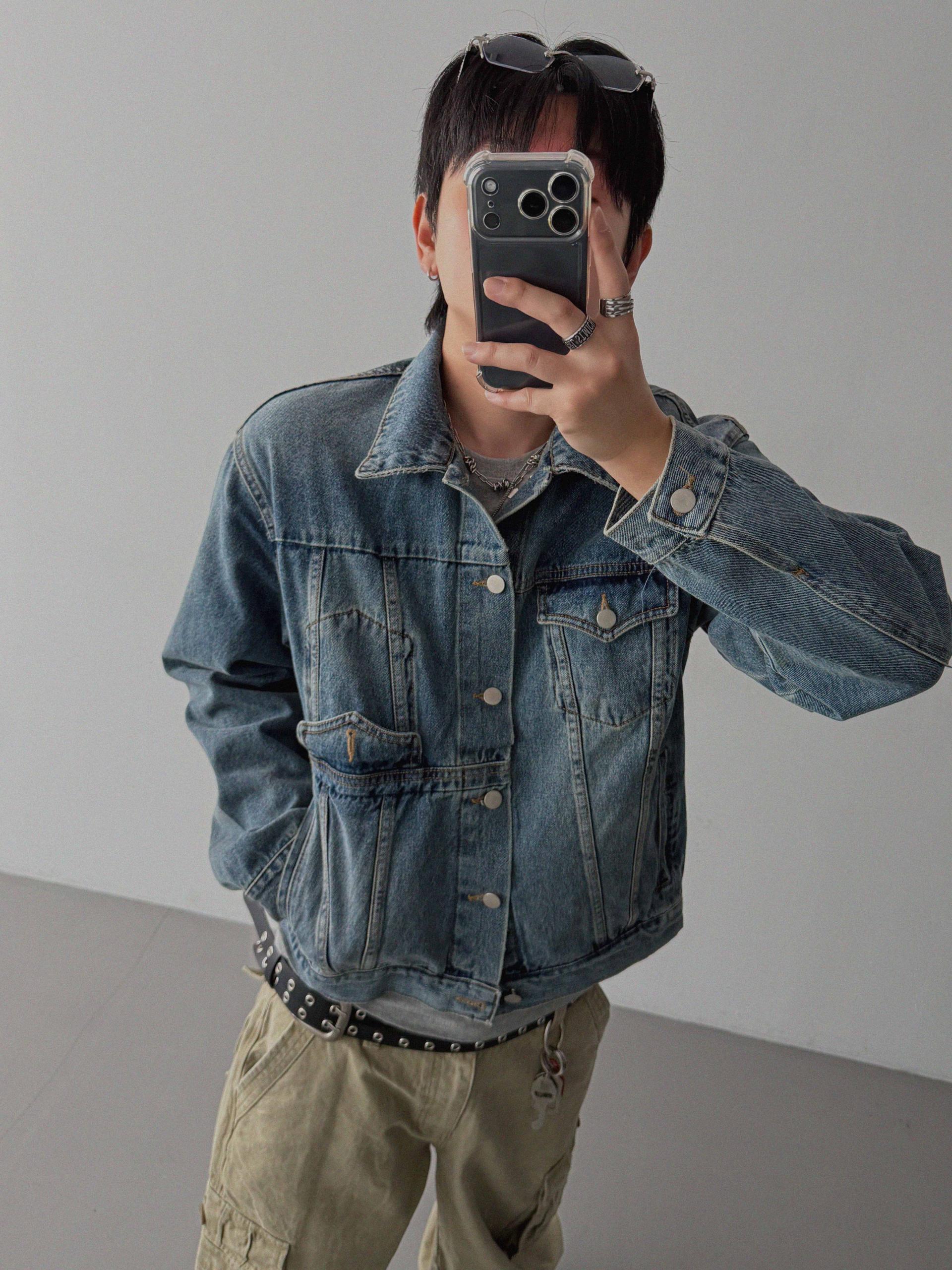 Mabel reverse crop denim jacket