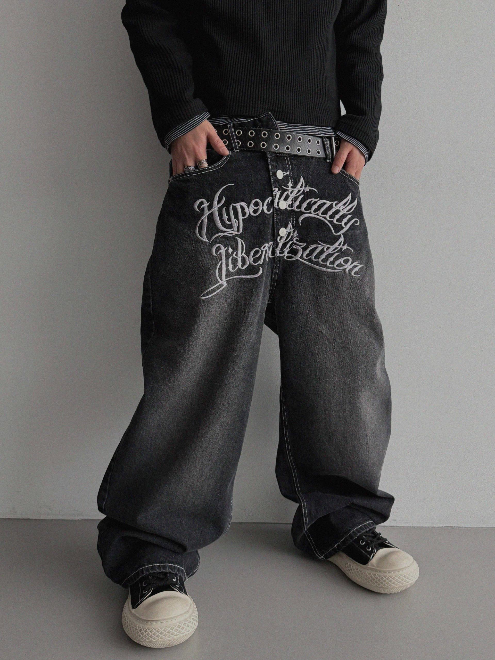 Libera embroidered denim pants