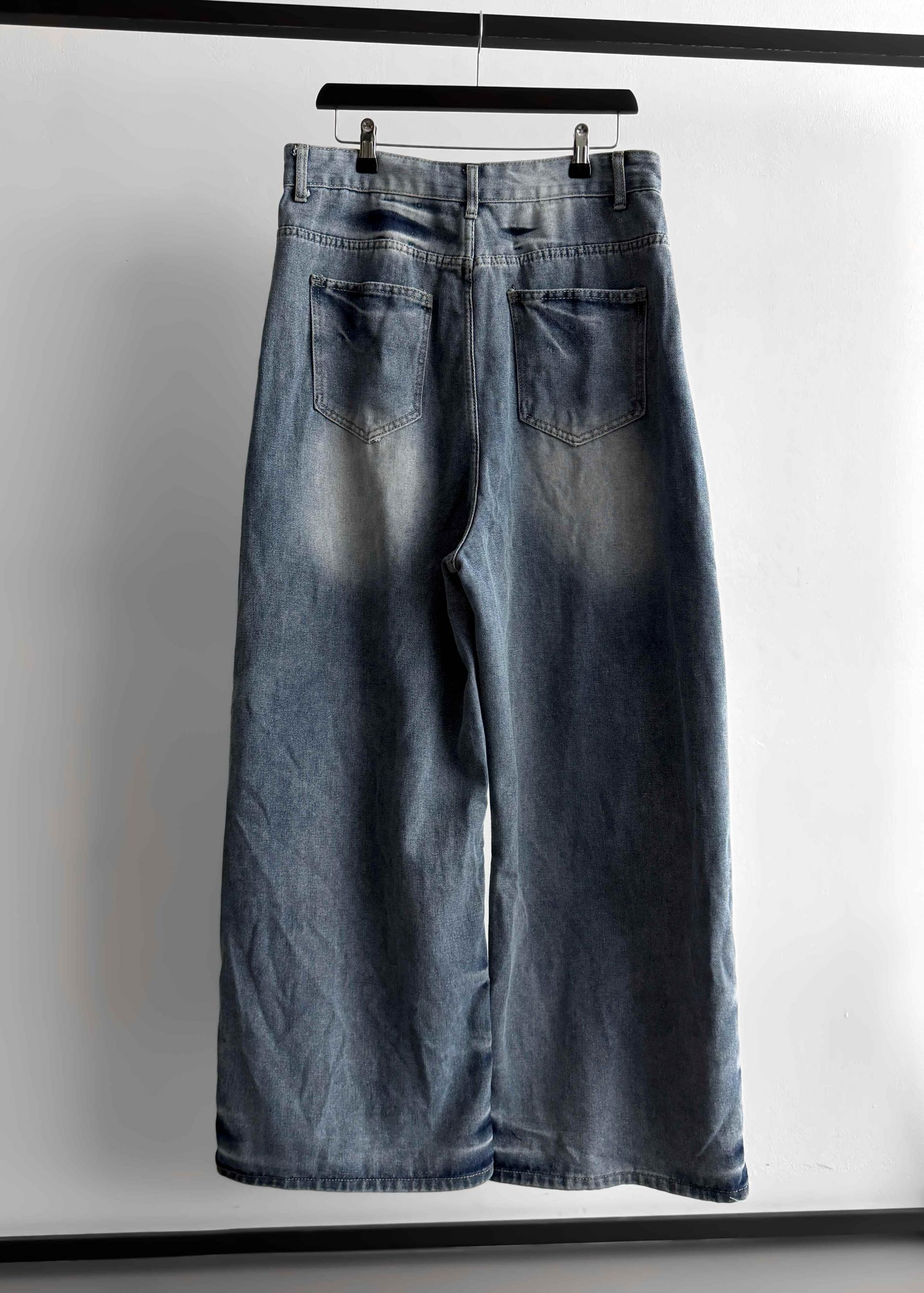 Summer vintage wide denim pants