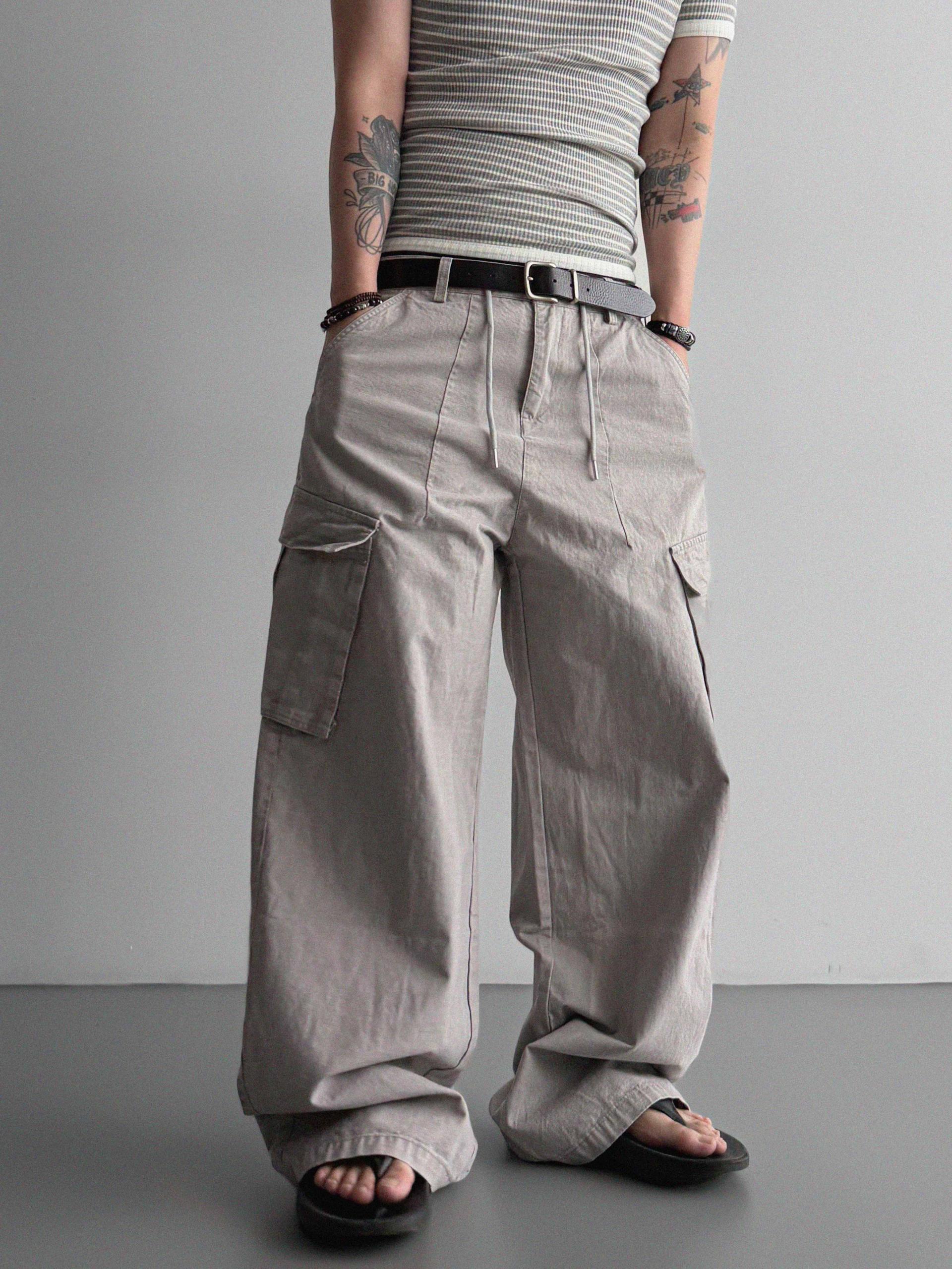 Dyed ripstop cargo curved pants