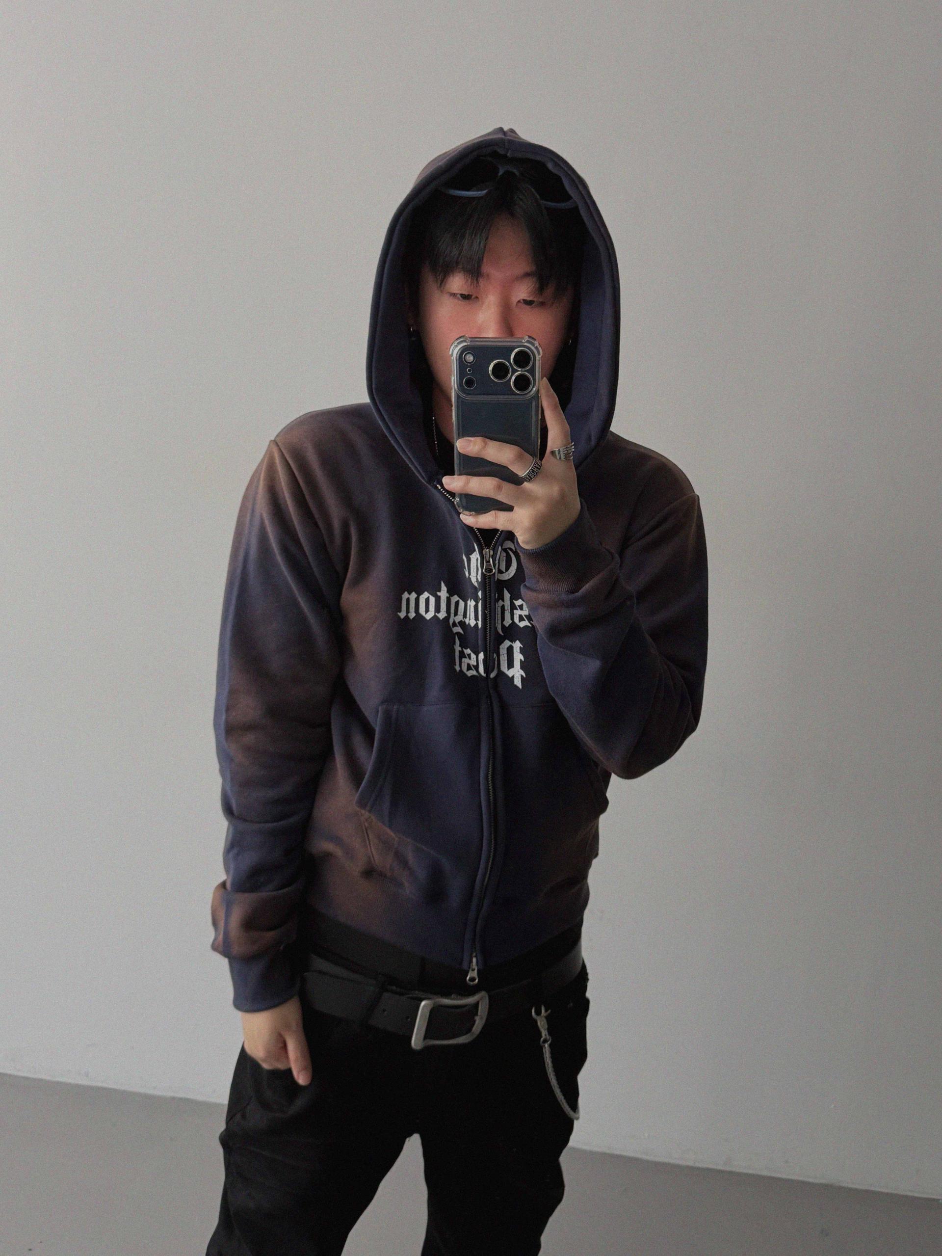 Washington crop hoodie zip-up