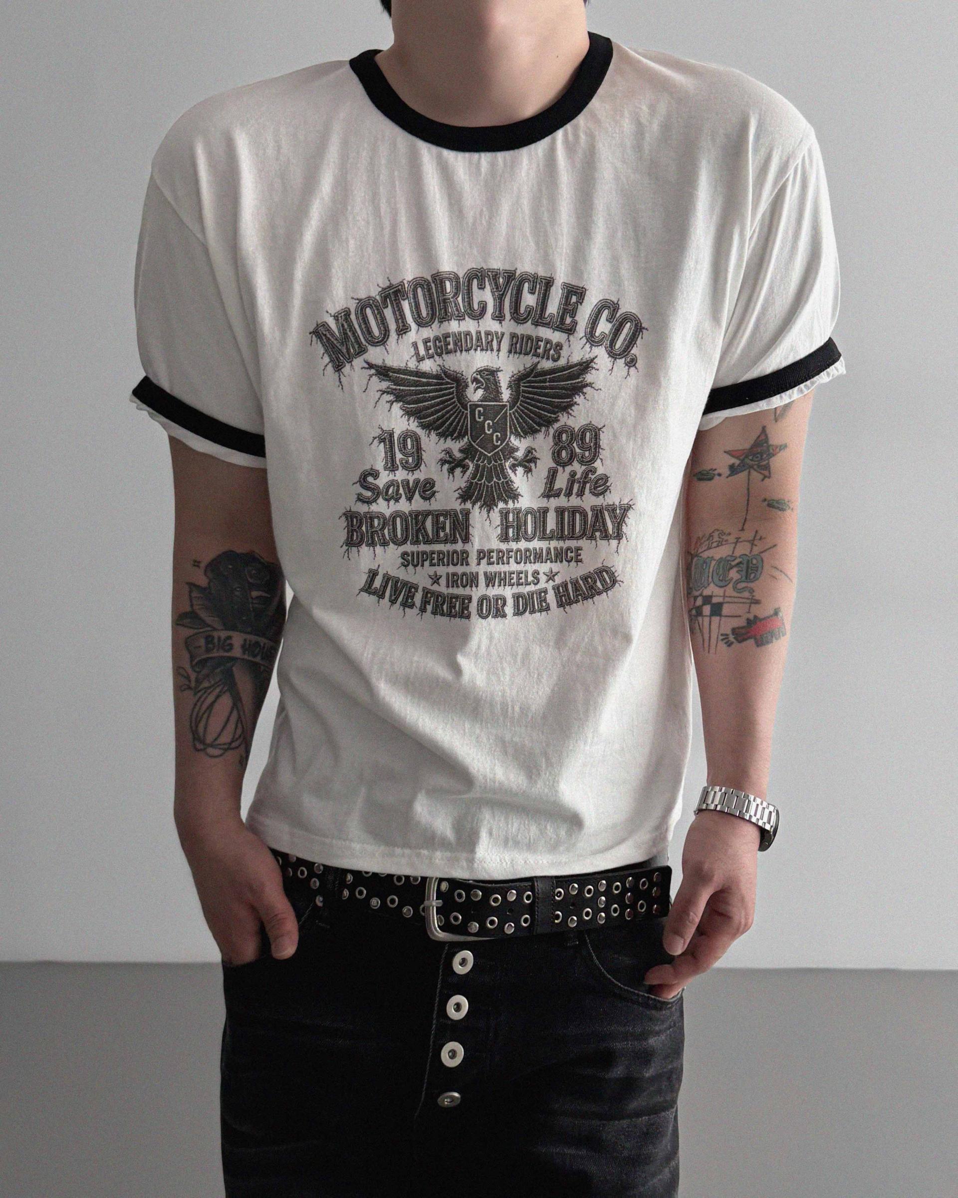 Moto ringer crop half t