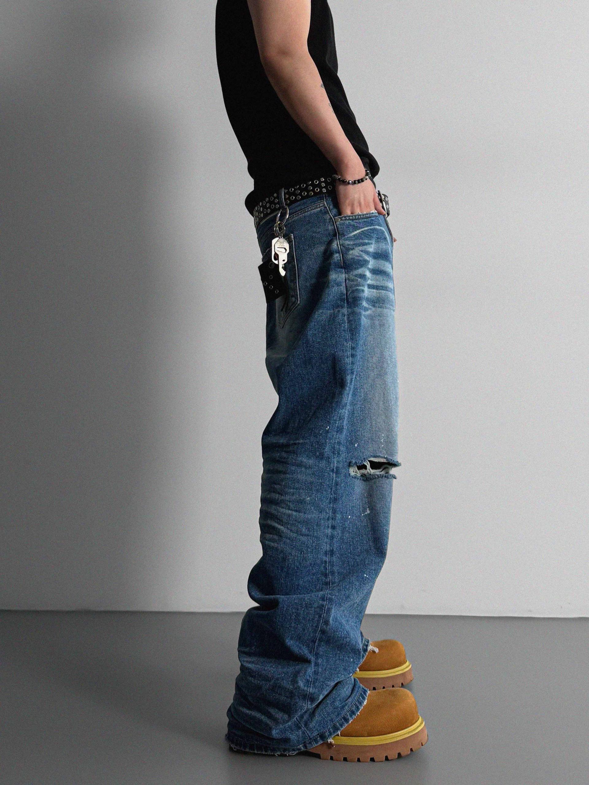 Ver-embo vintage denim pants