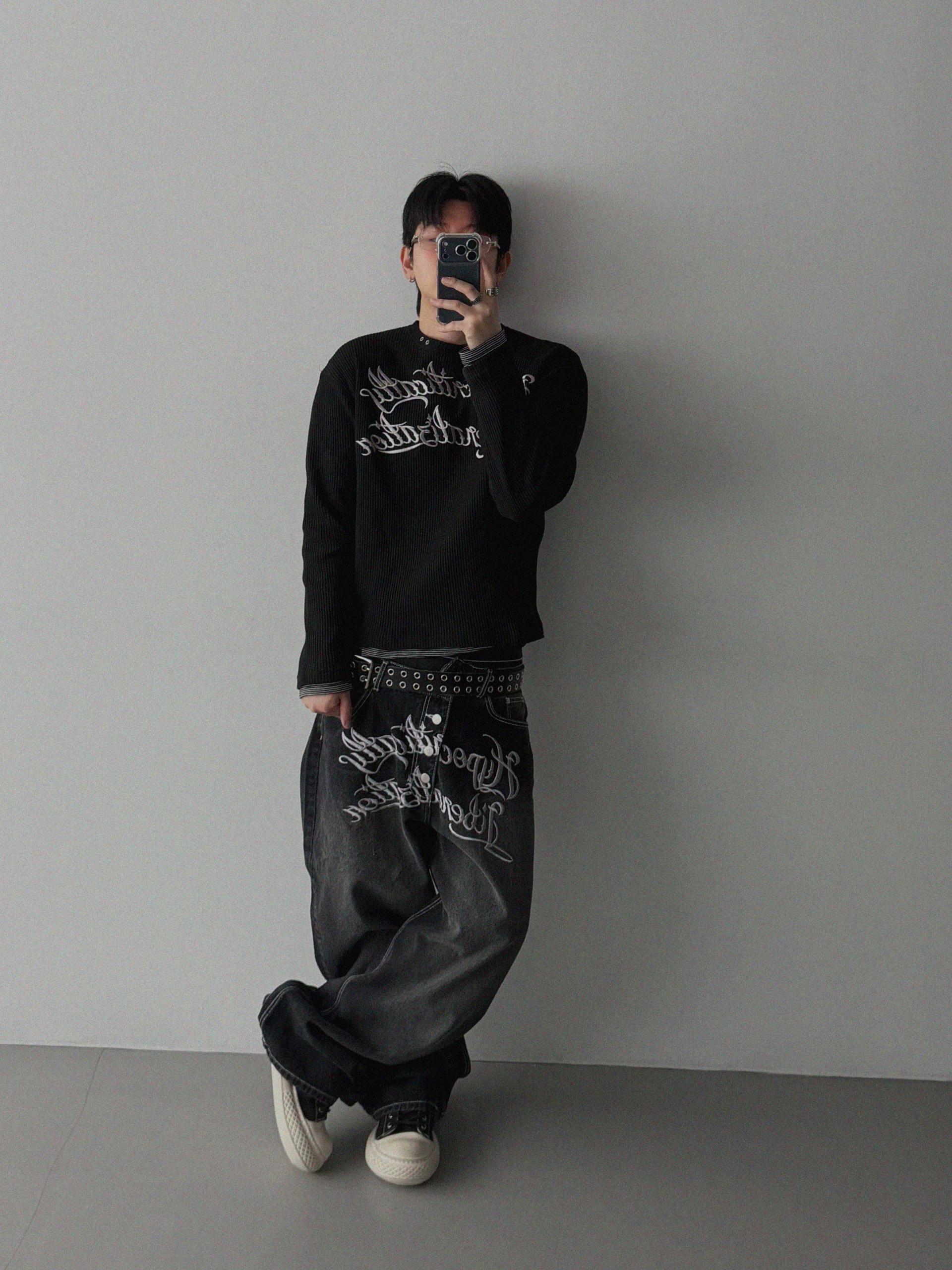 Libera embroidered denim pants
