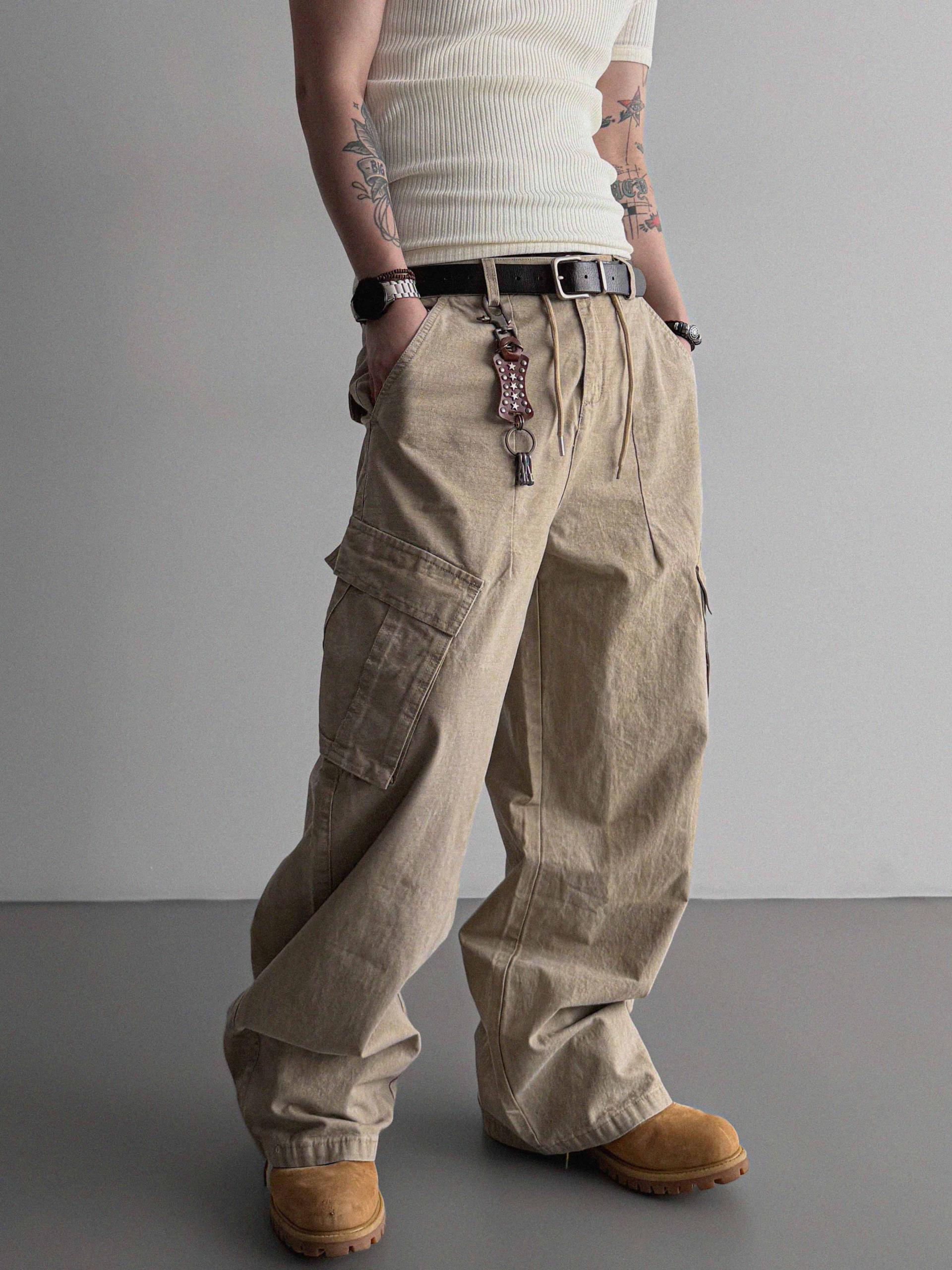 Dyed ripstop cargo curved pants