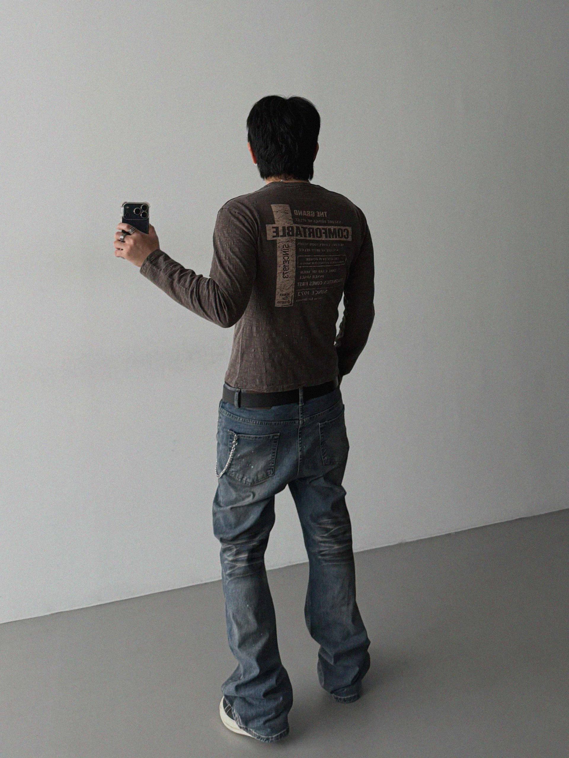 Comfort pigment slub slim t