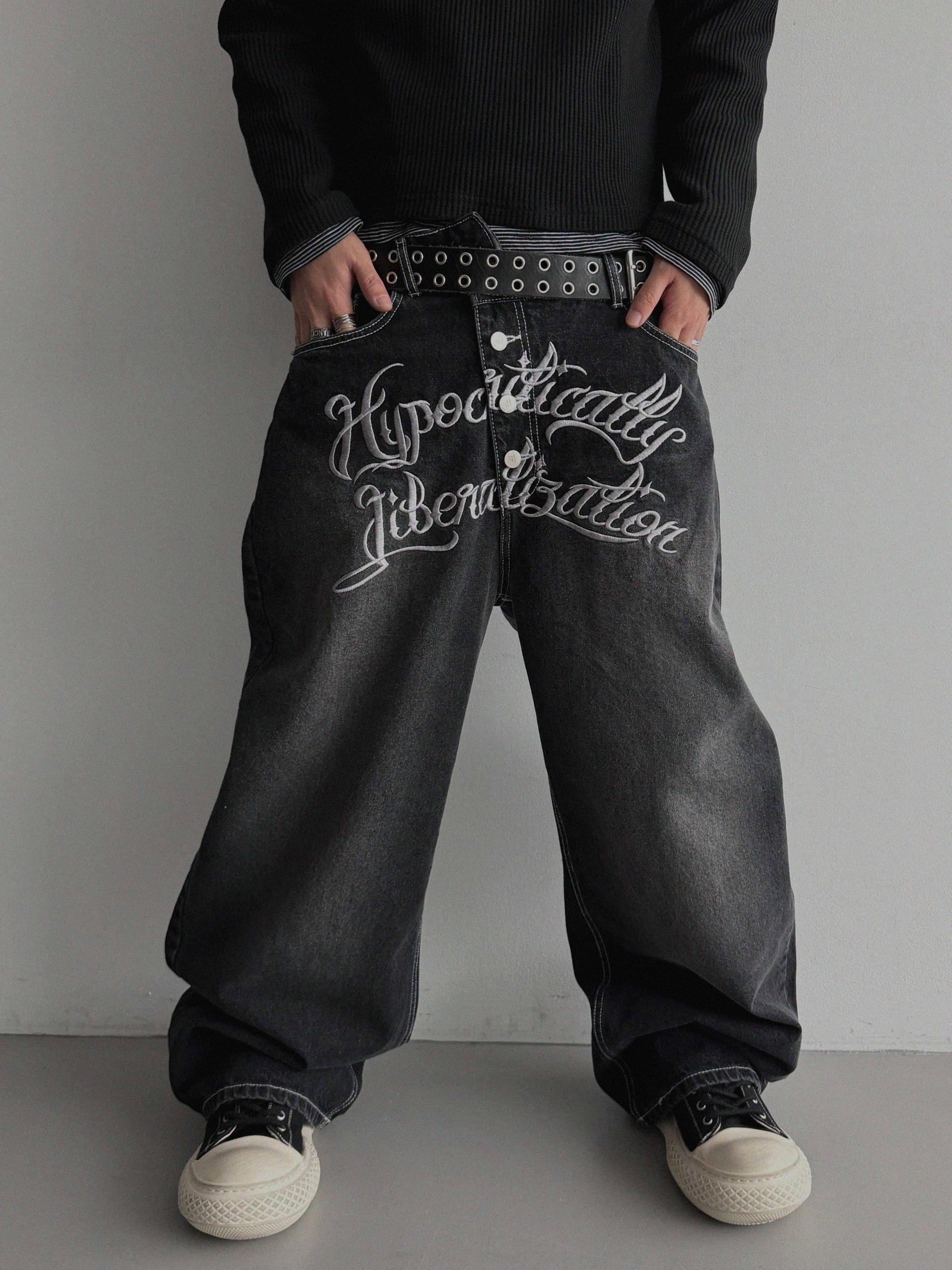 Libera embroidered denim pants