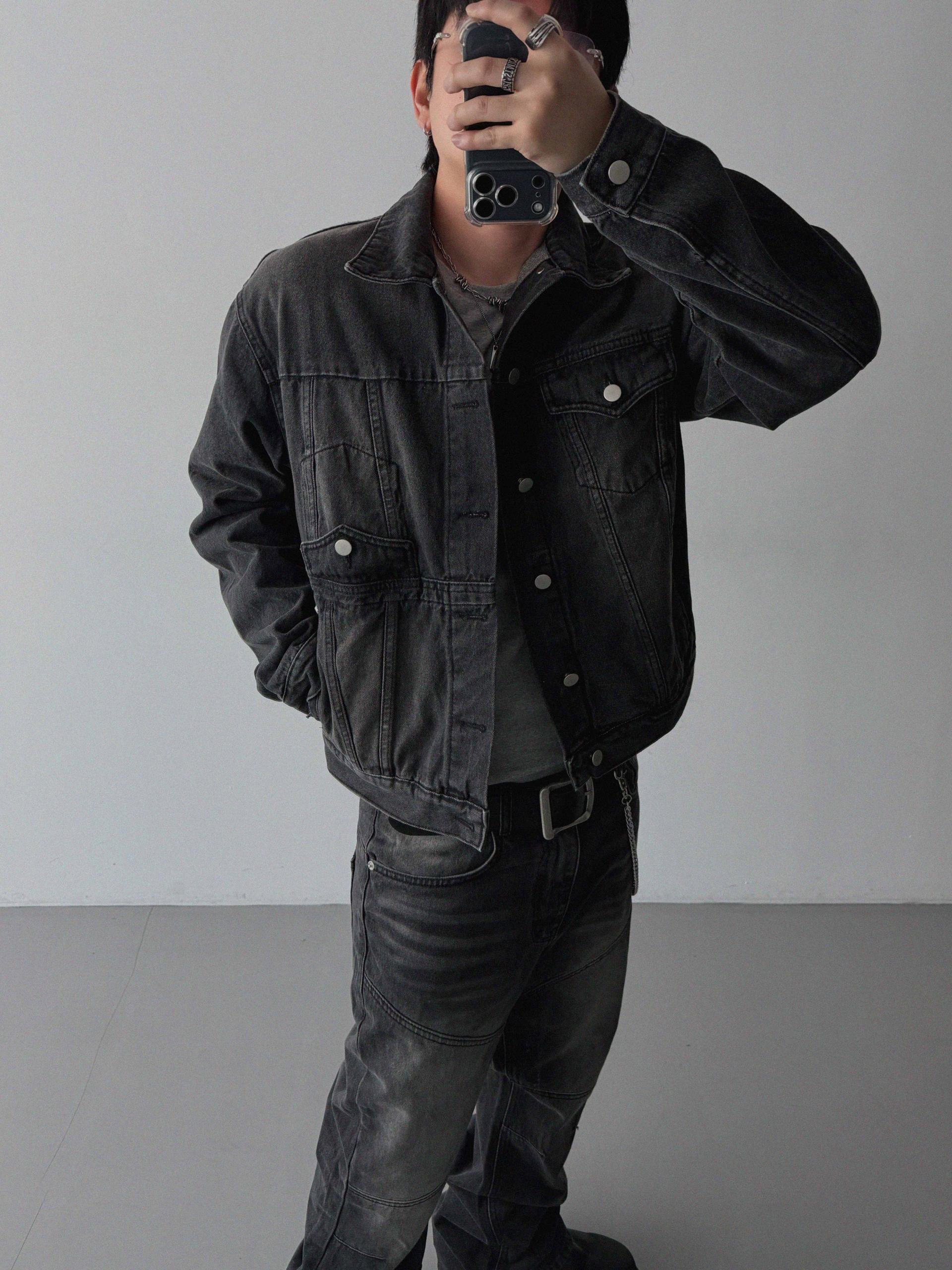 Mabel reverse crop denim jacket