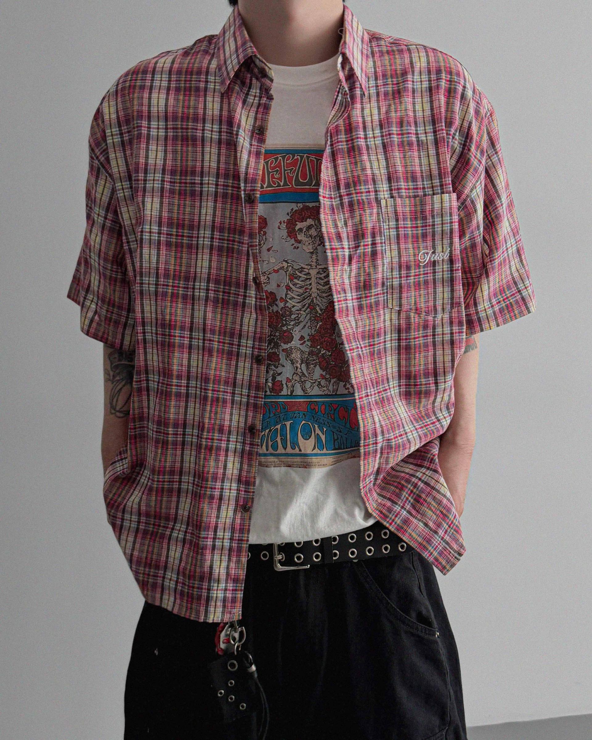 Prepi boxy check half shirt