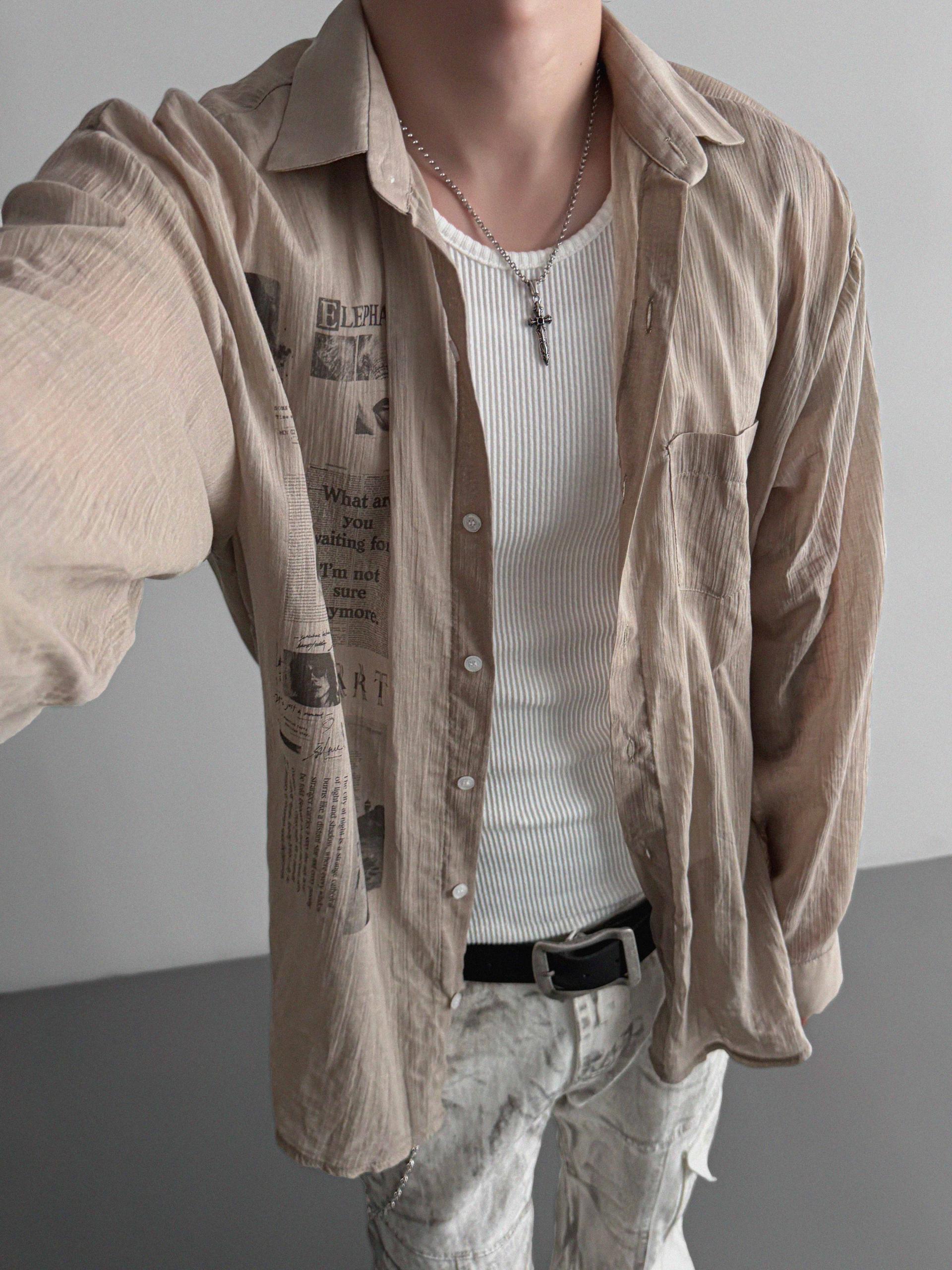 Art digital see-through shirt