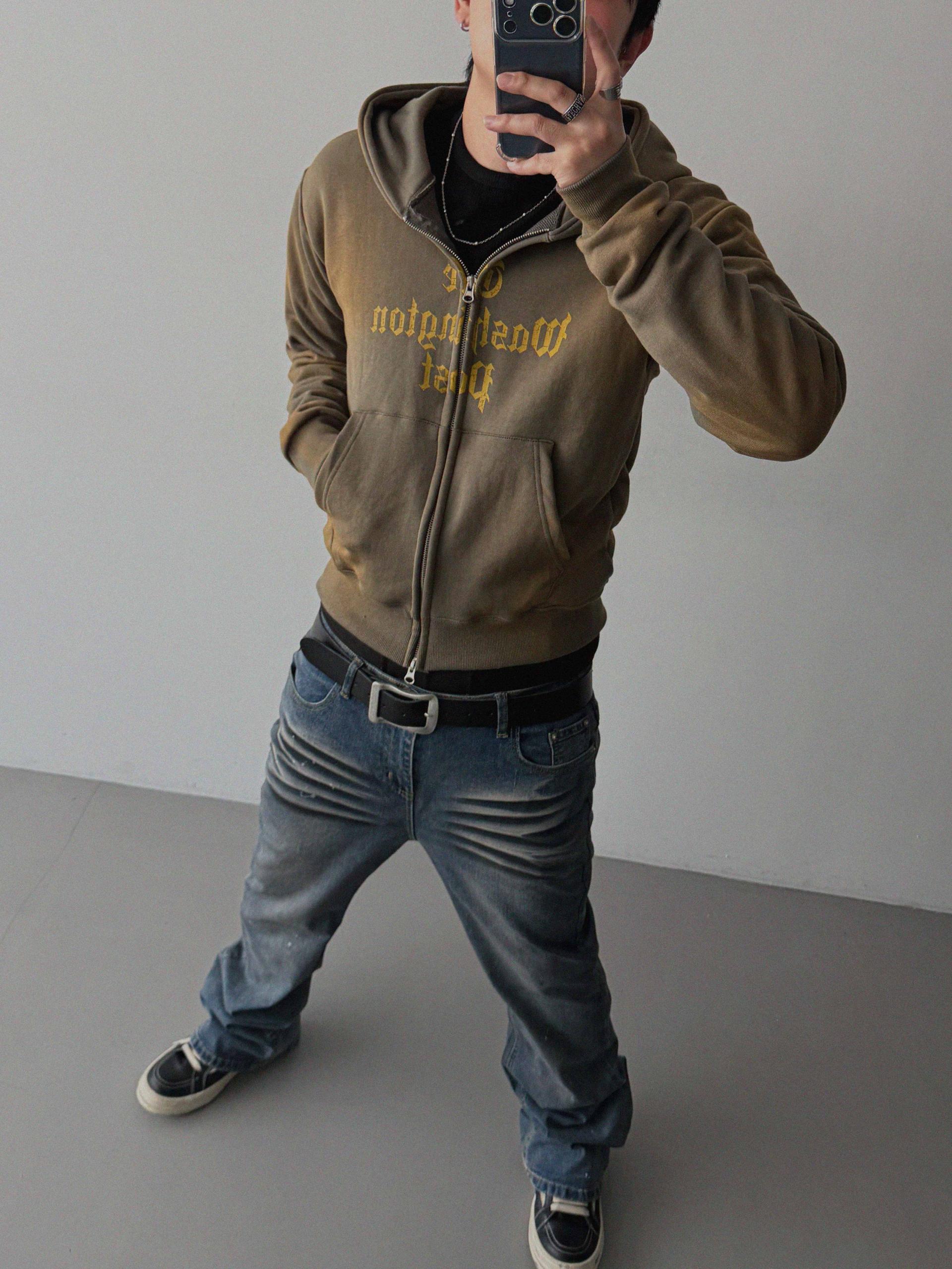 Washington crop hoodie zip-up
