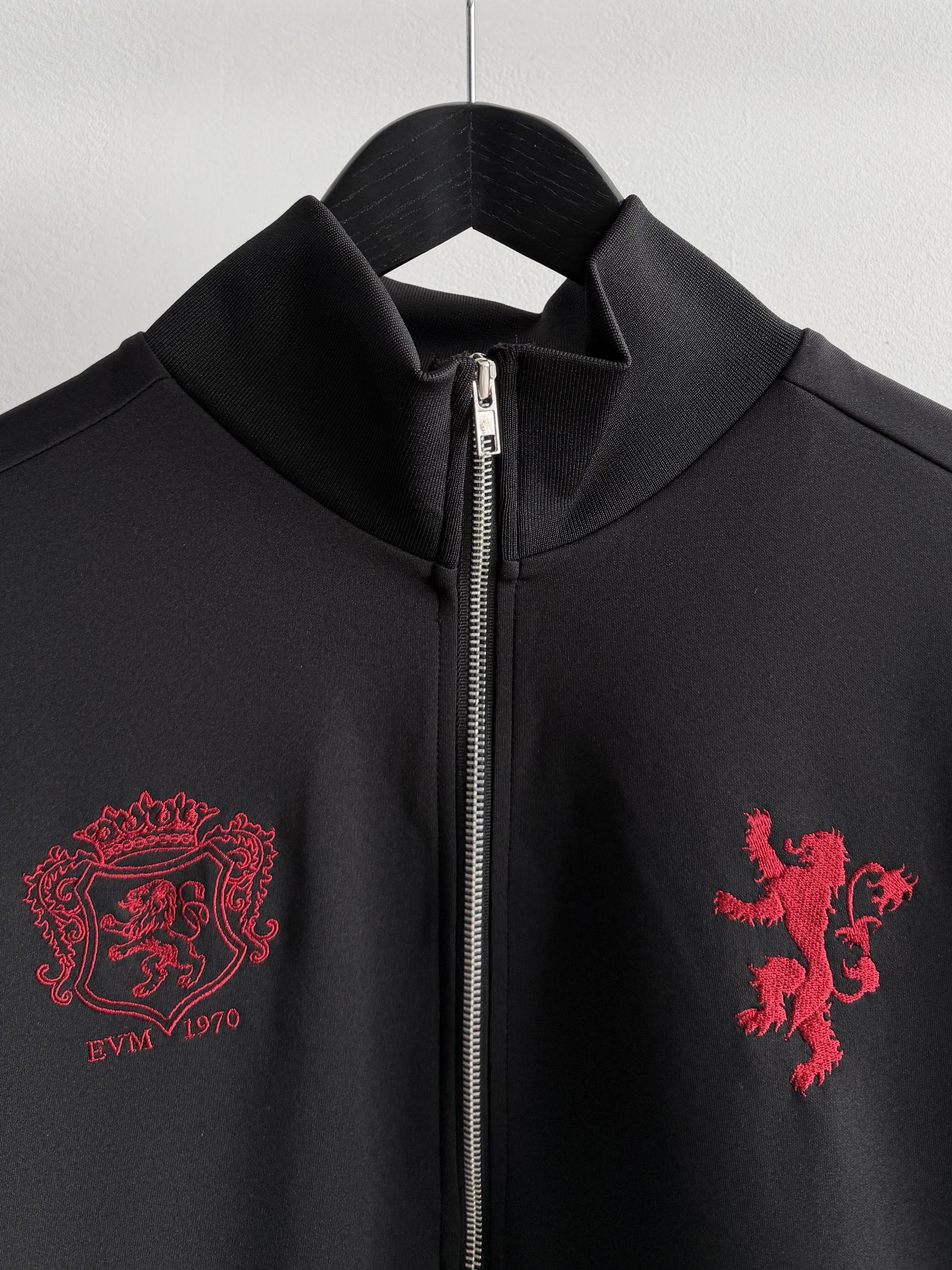 Cor embroidered jersey zip-up
