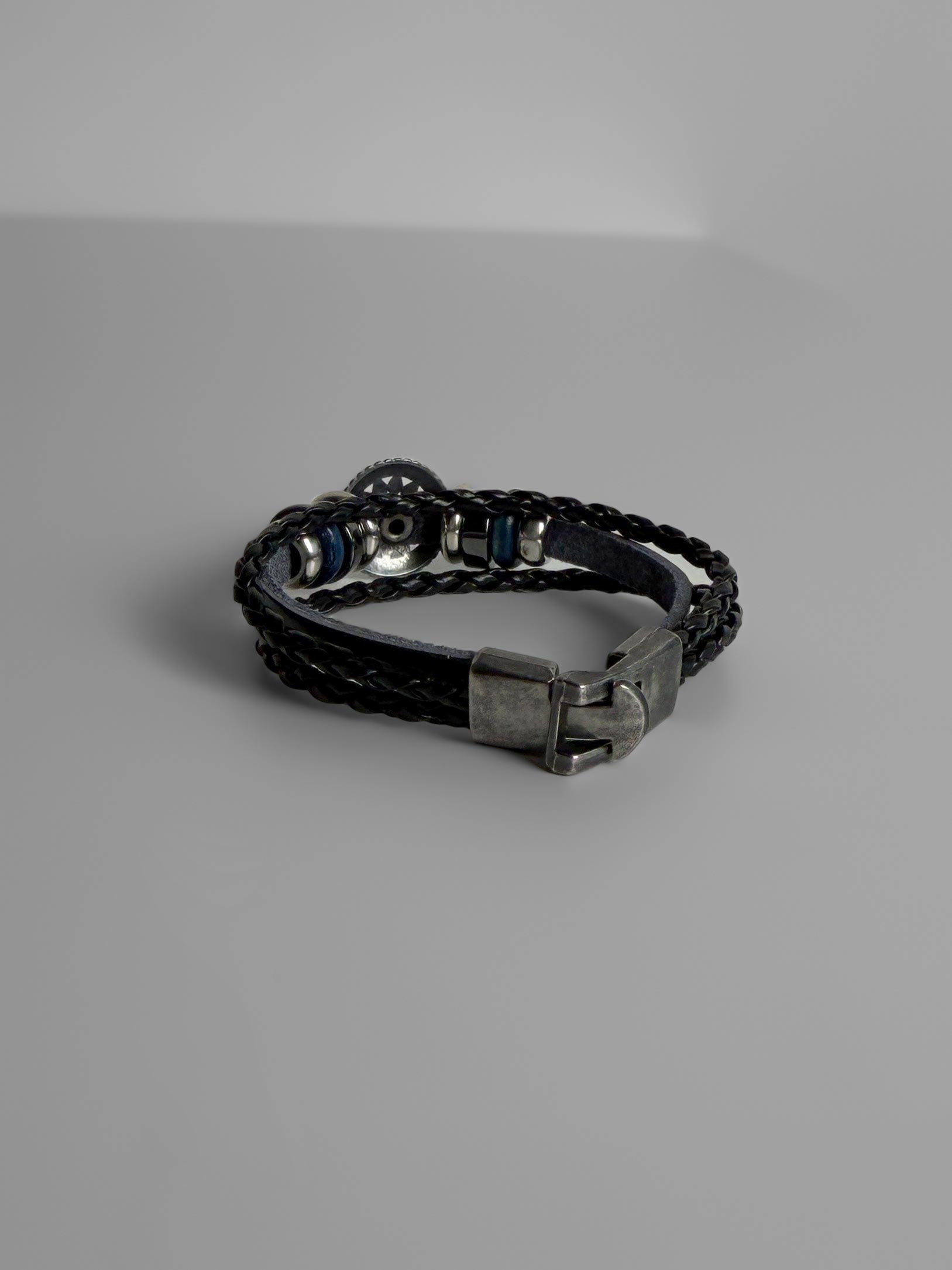 Layered antique leather bracelet