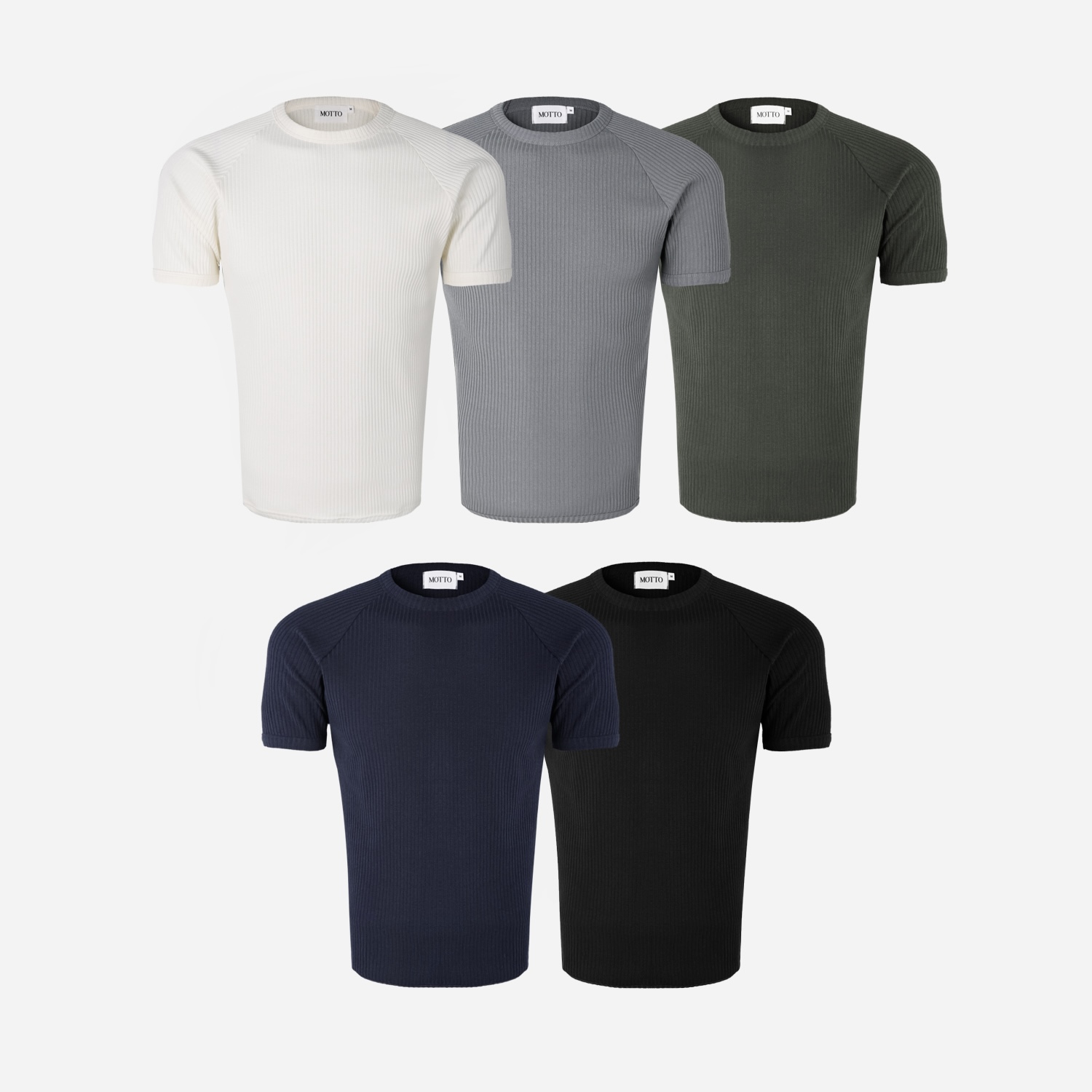 Ribbed raglan muscle half t