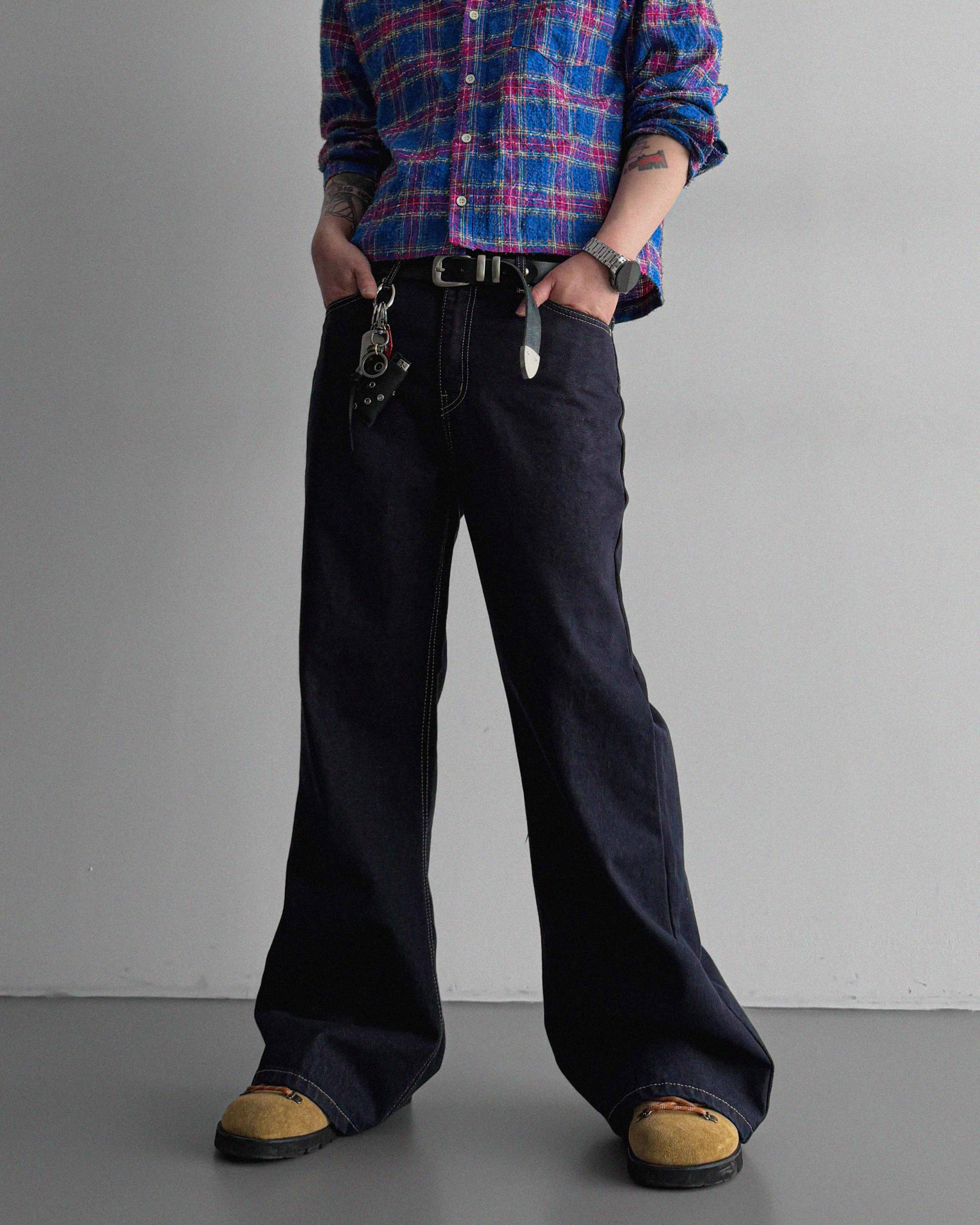 Indigo flare denim pants