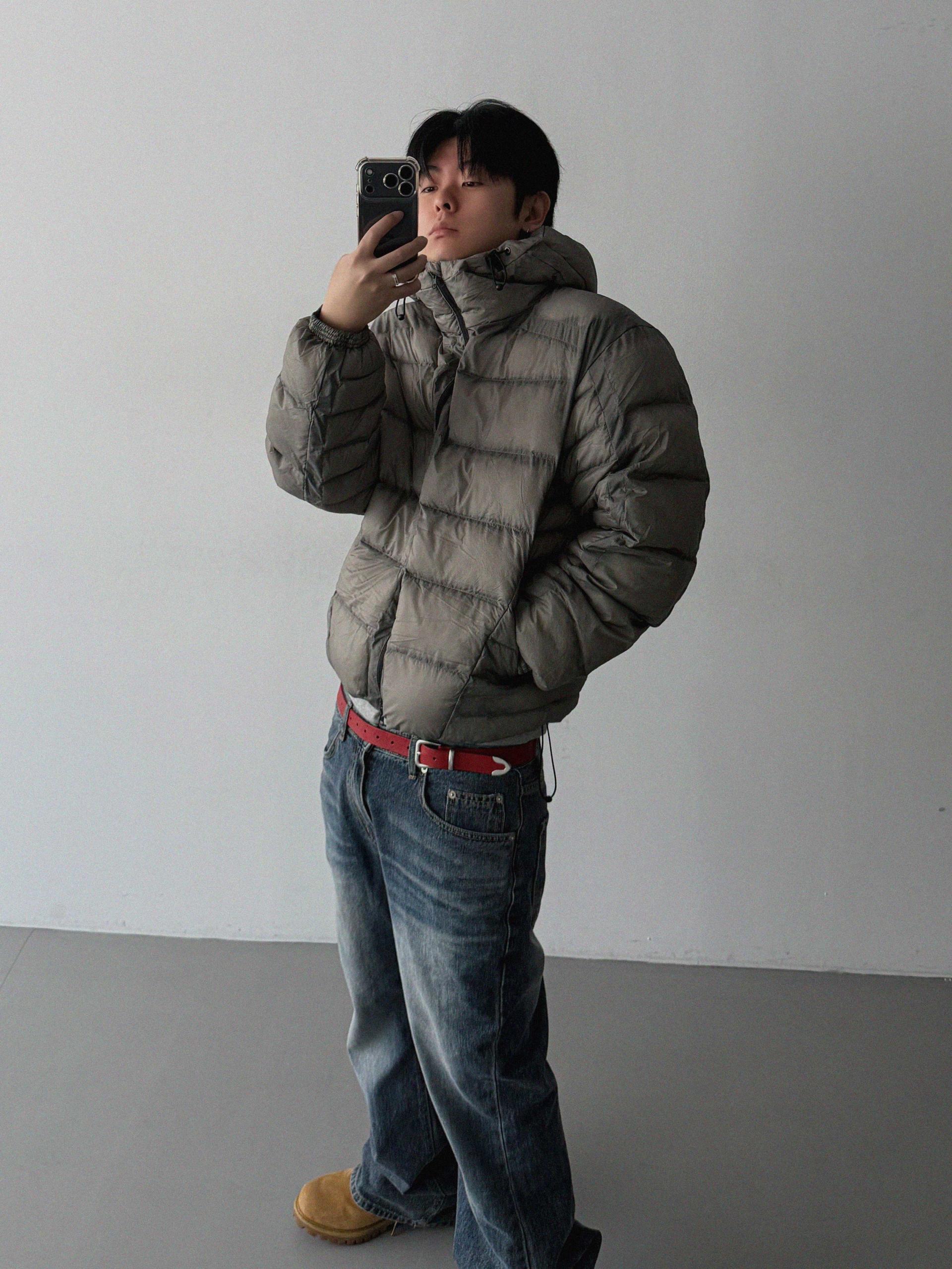 Deep brush flare denim pants