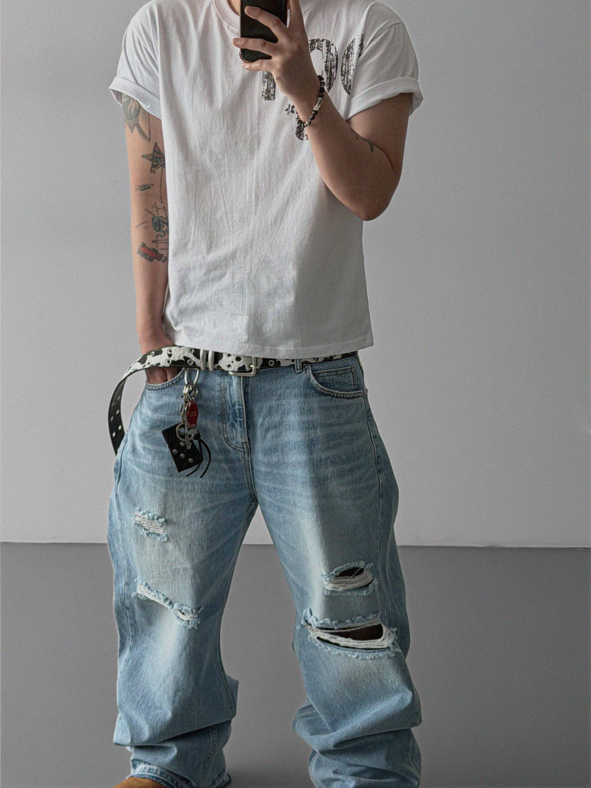 Charlene destroyed ice jeans