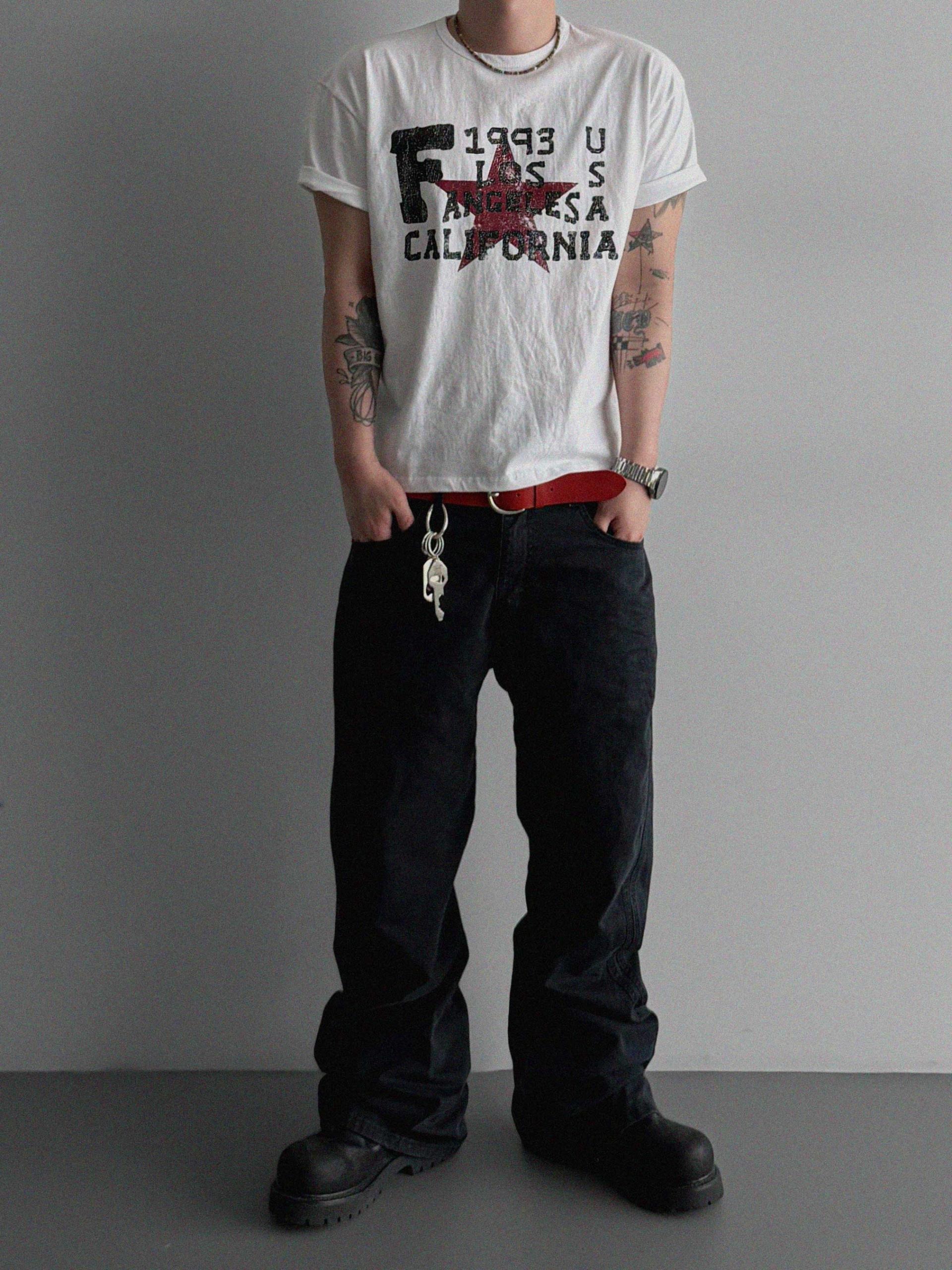 Retro star crop half t