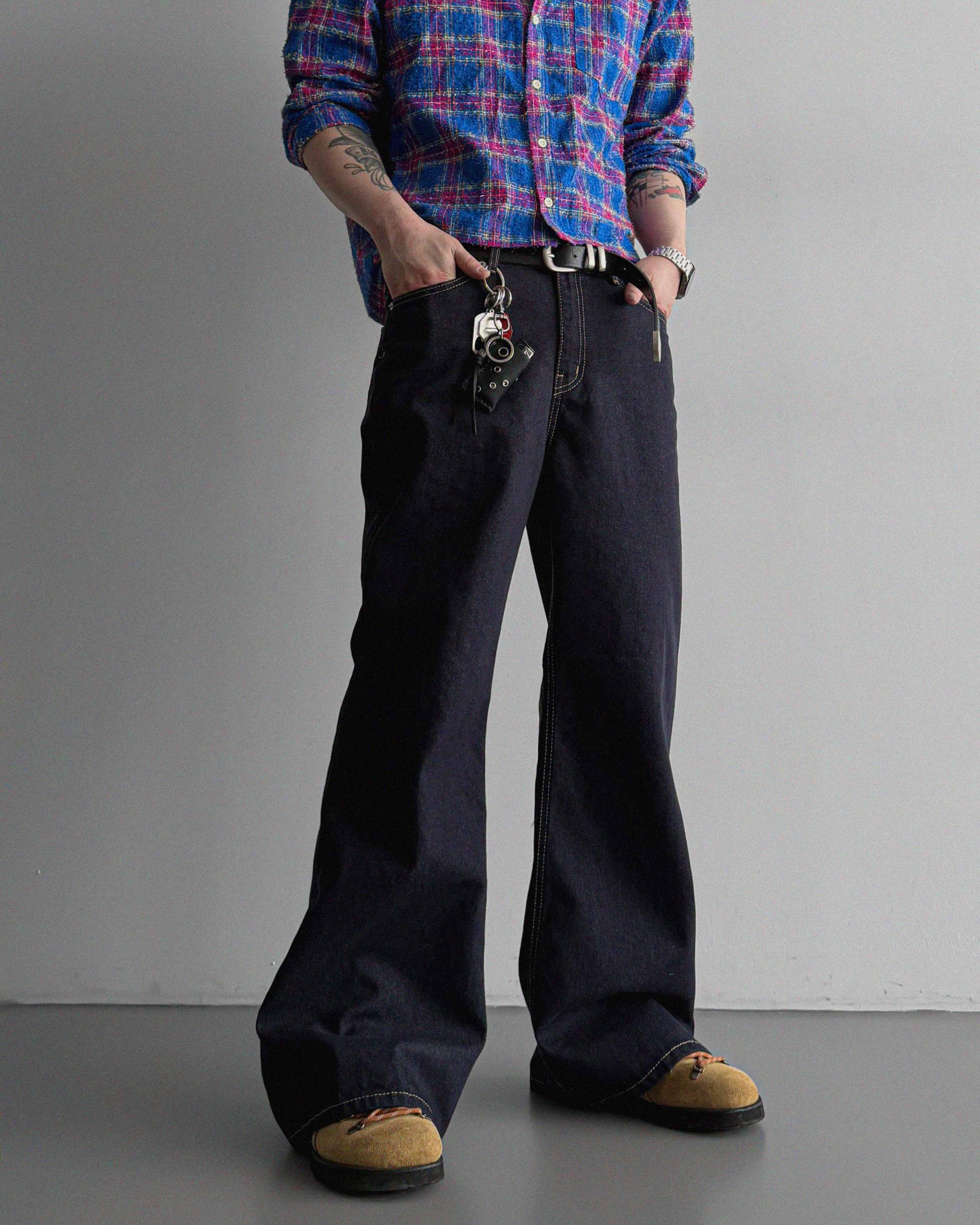 Indigo flare denim pants