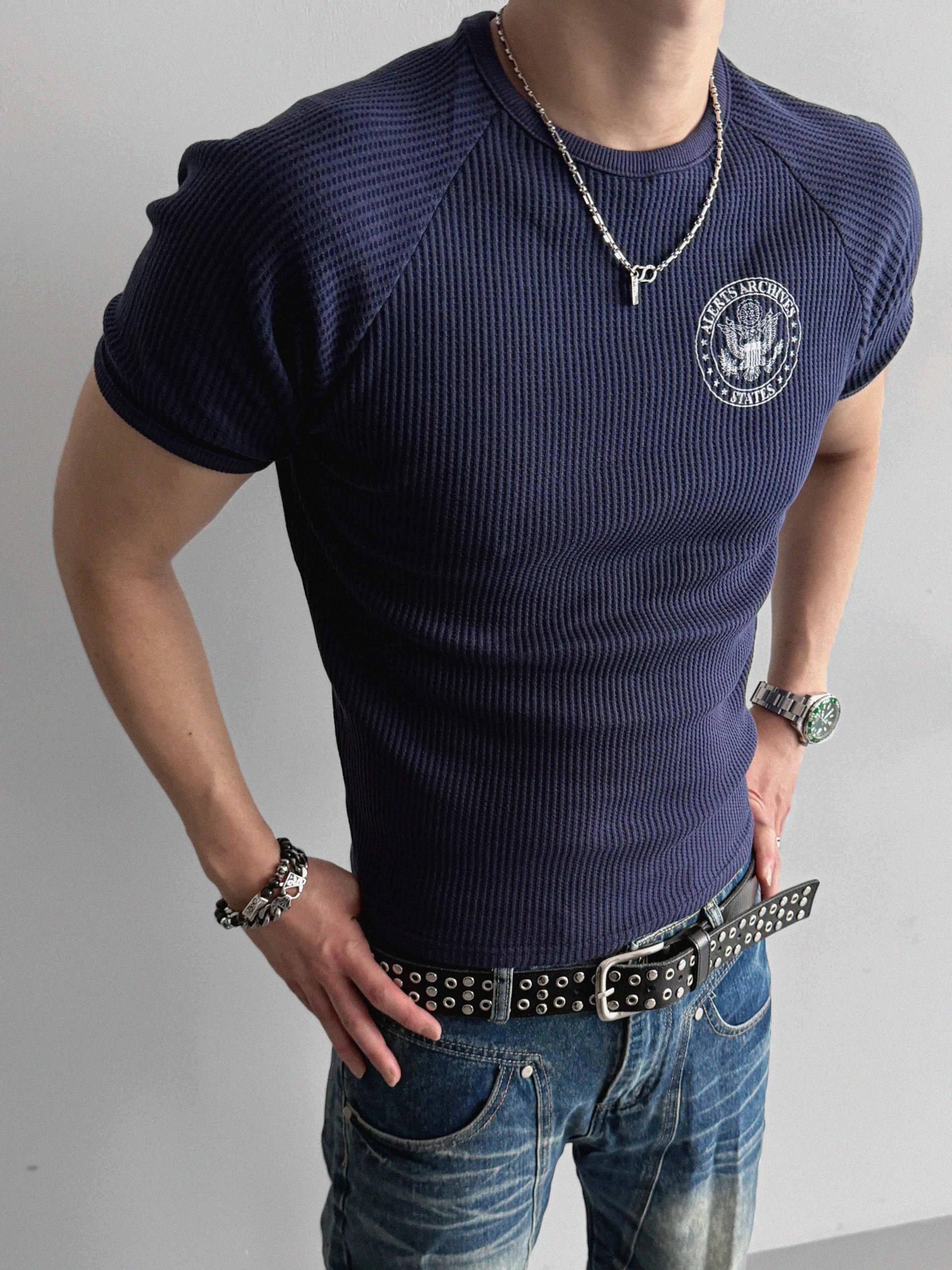 SEAL waffle muscle half t