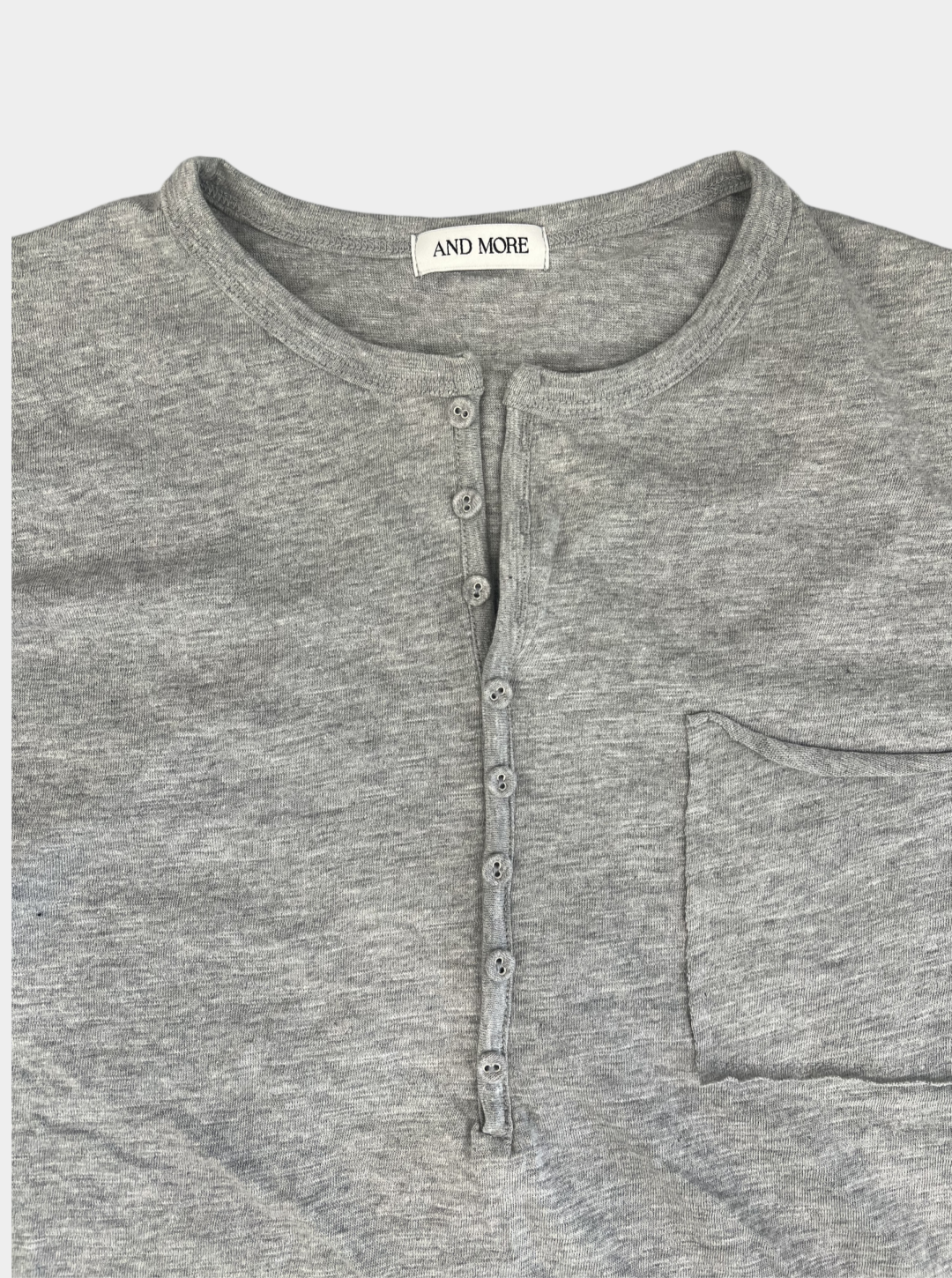 Button slub henley neck slim t