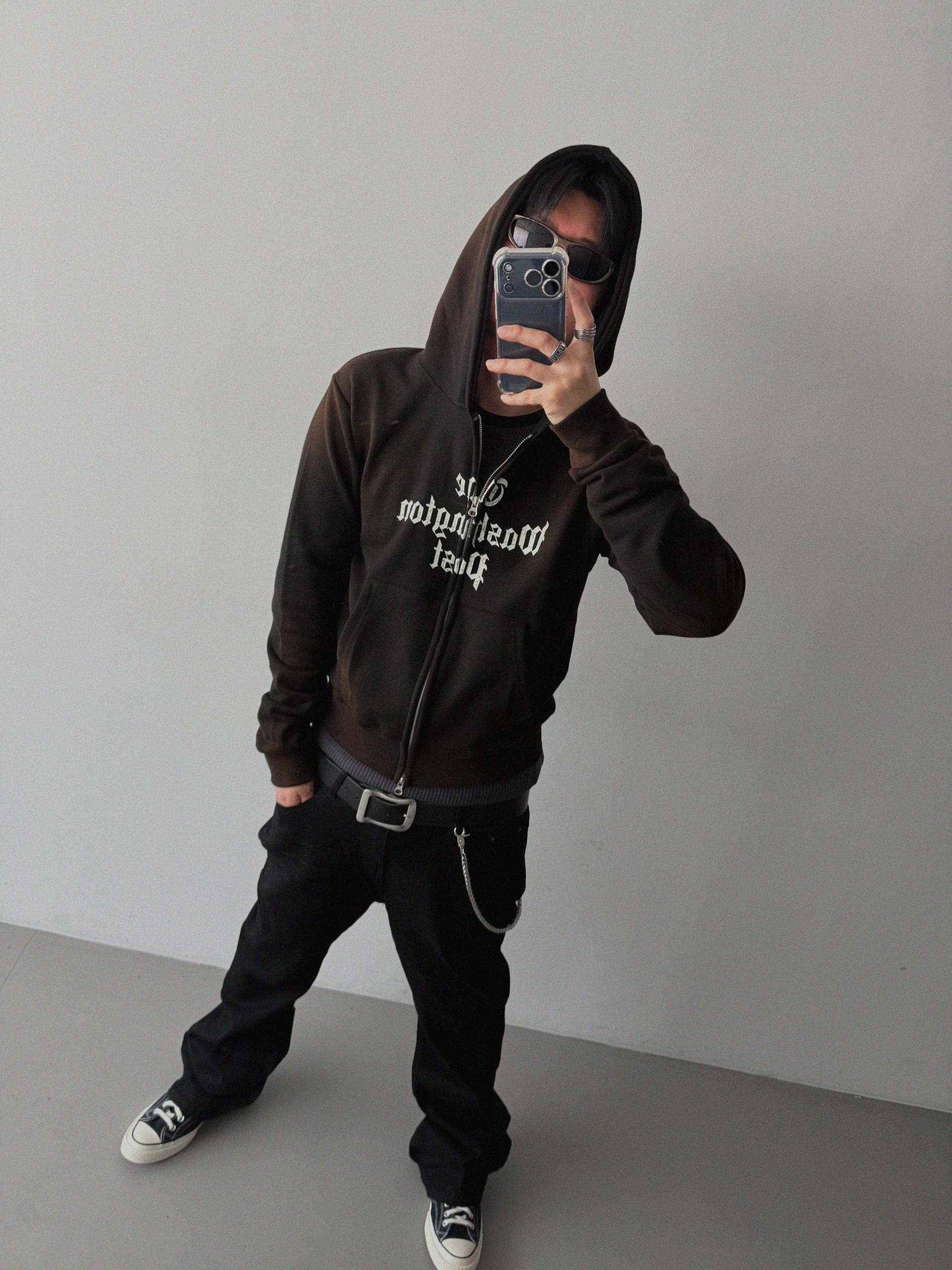 Washington crop hoodie zip-up