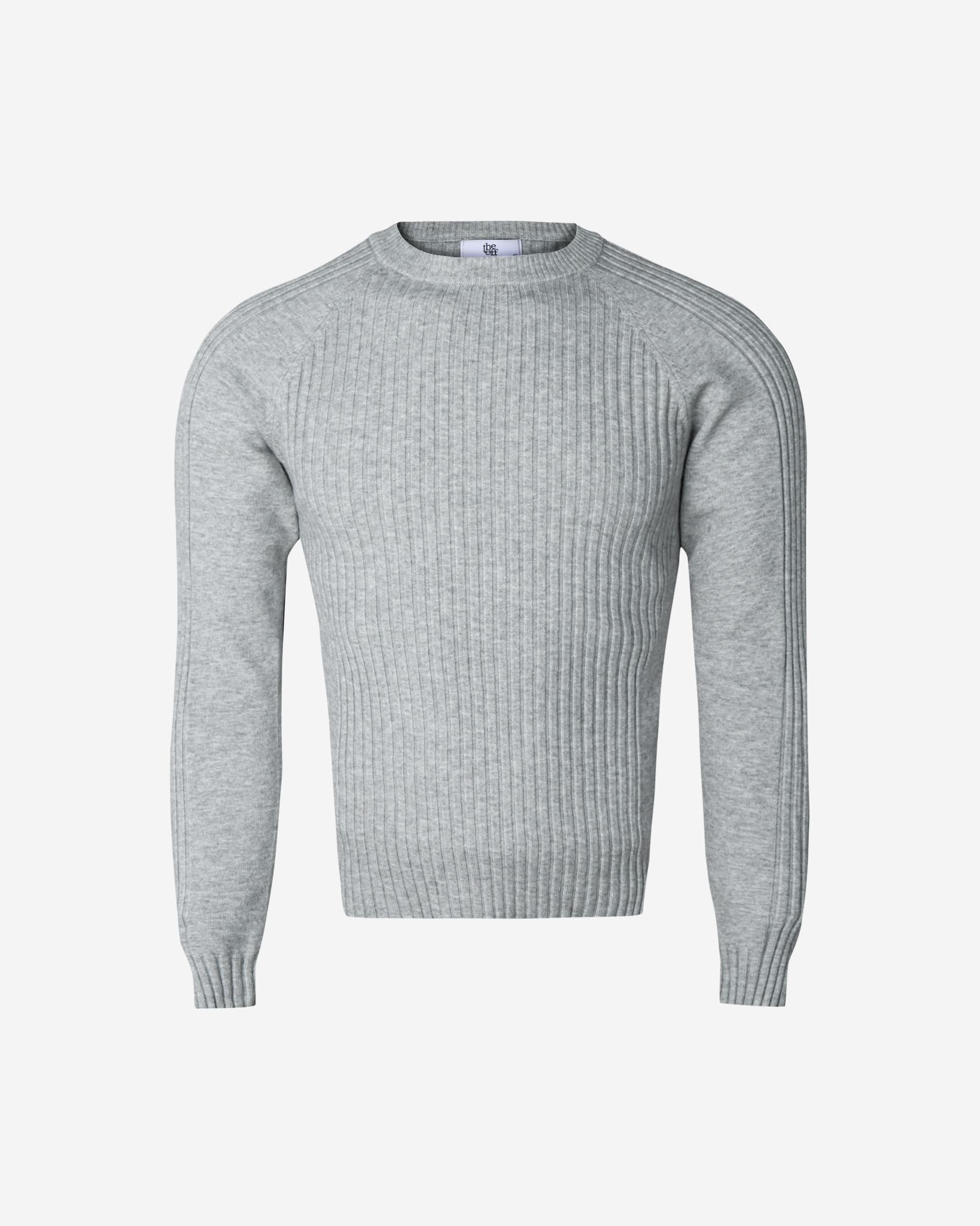Irregular ribbed raglan muscle knit