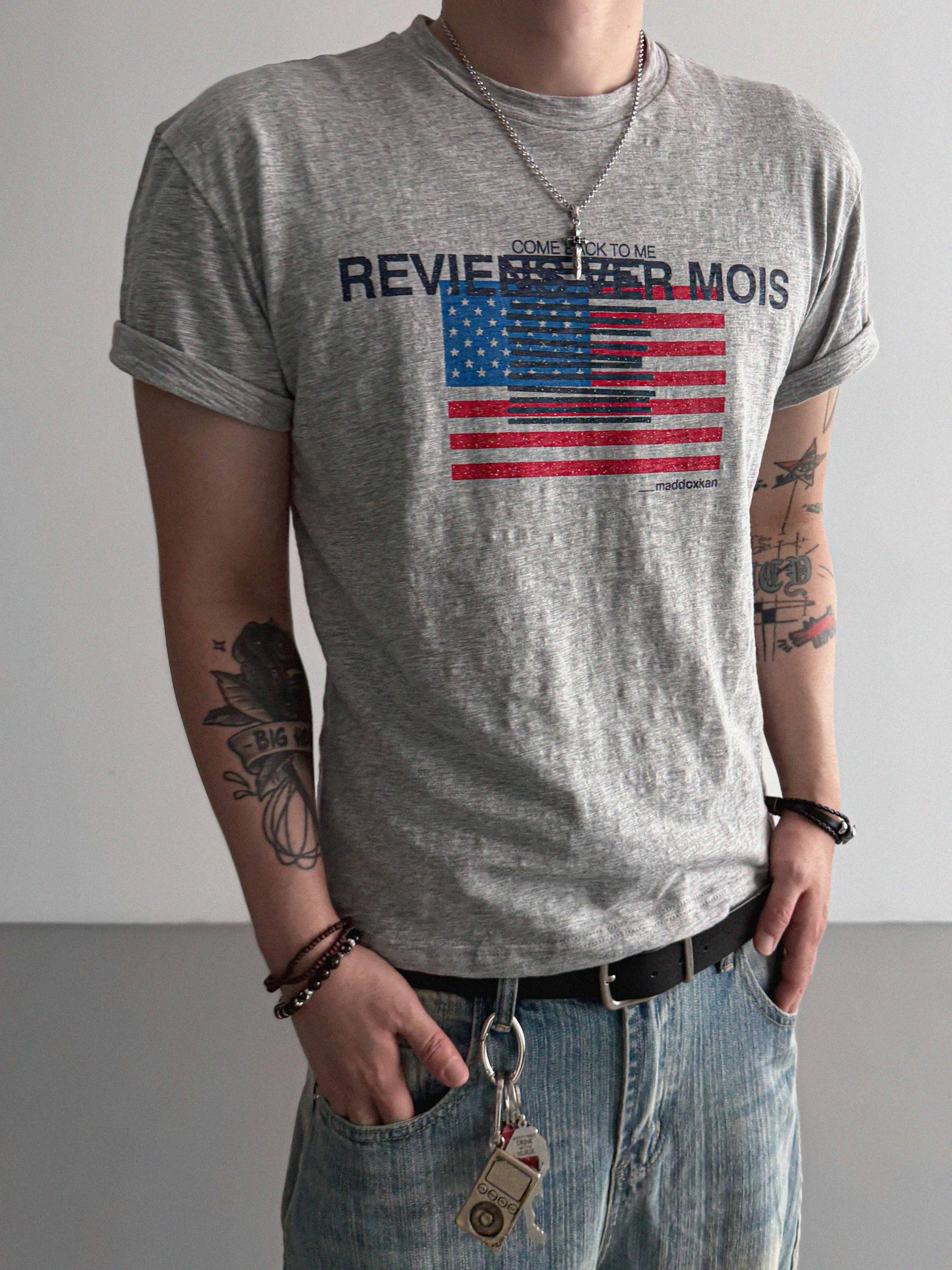Star and Stripe slab crop half T
