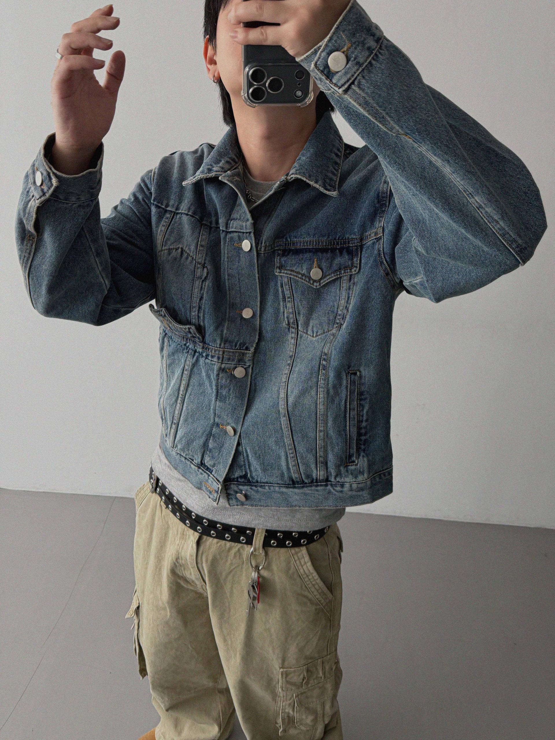 Mabel reverse crop denim jacket