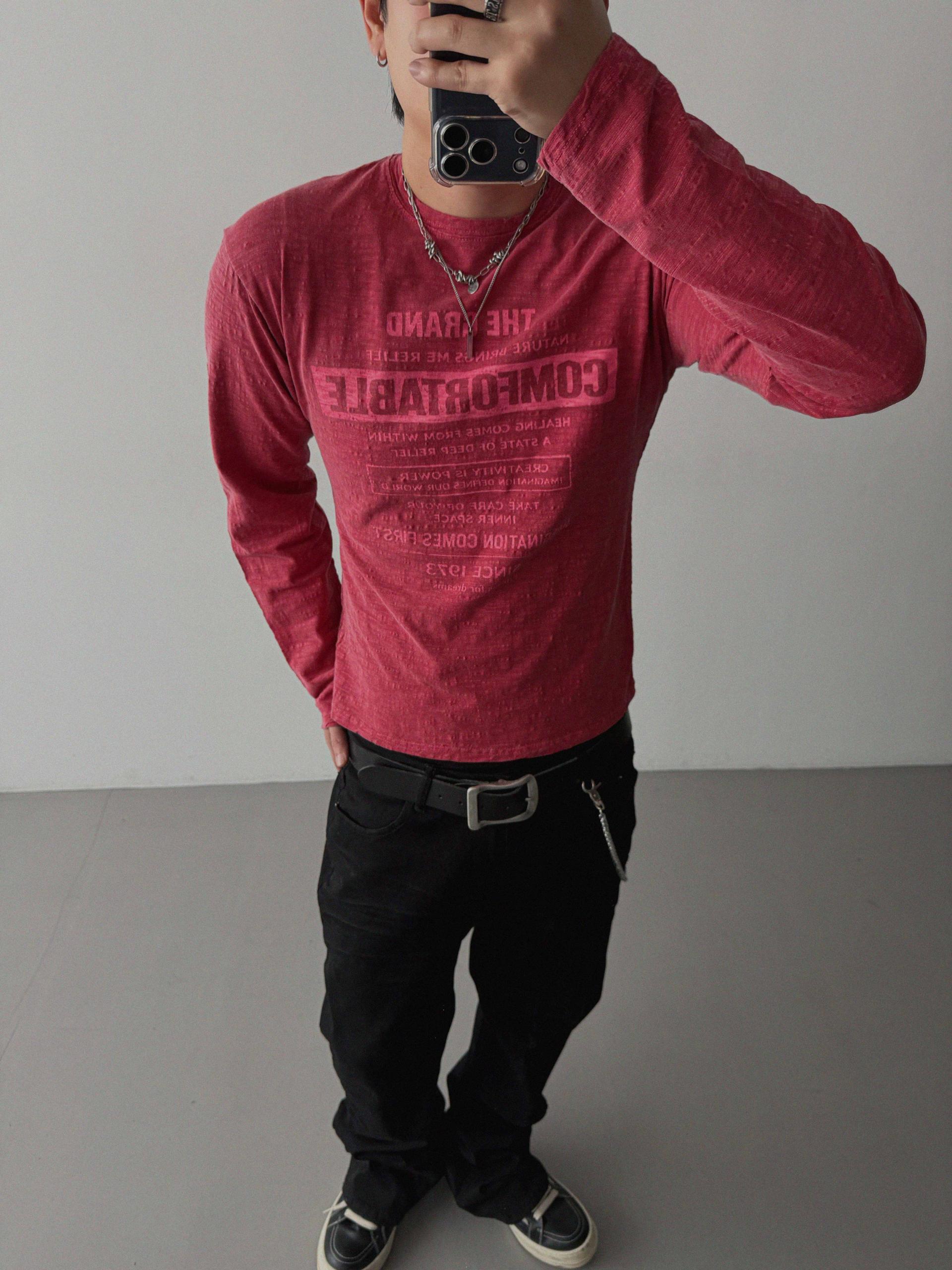 Comfort pigment slub slim t