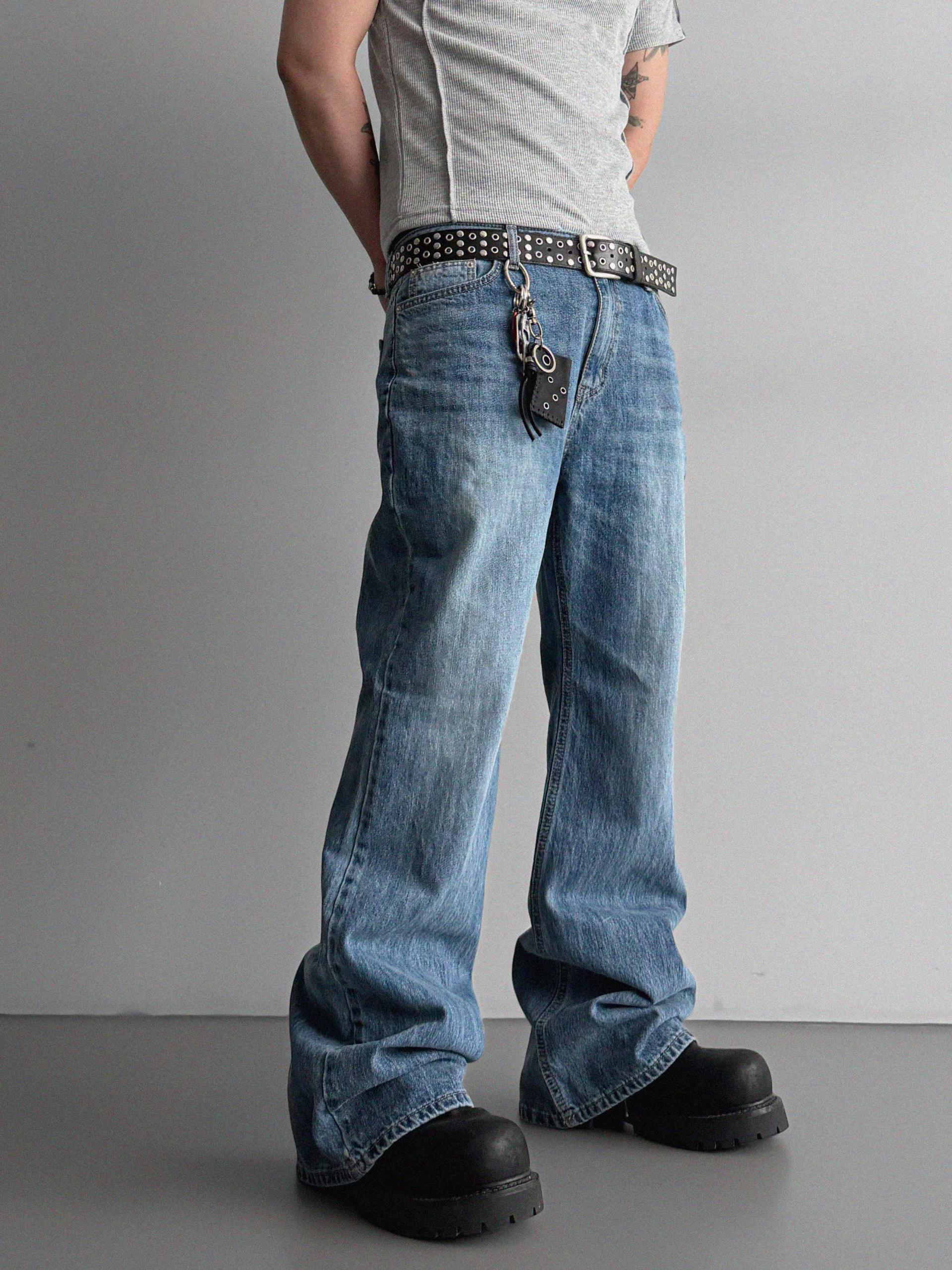 Graysh blue flared jeans