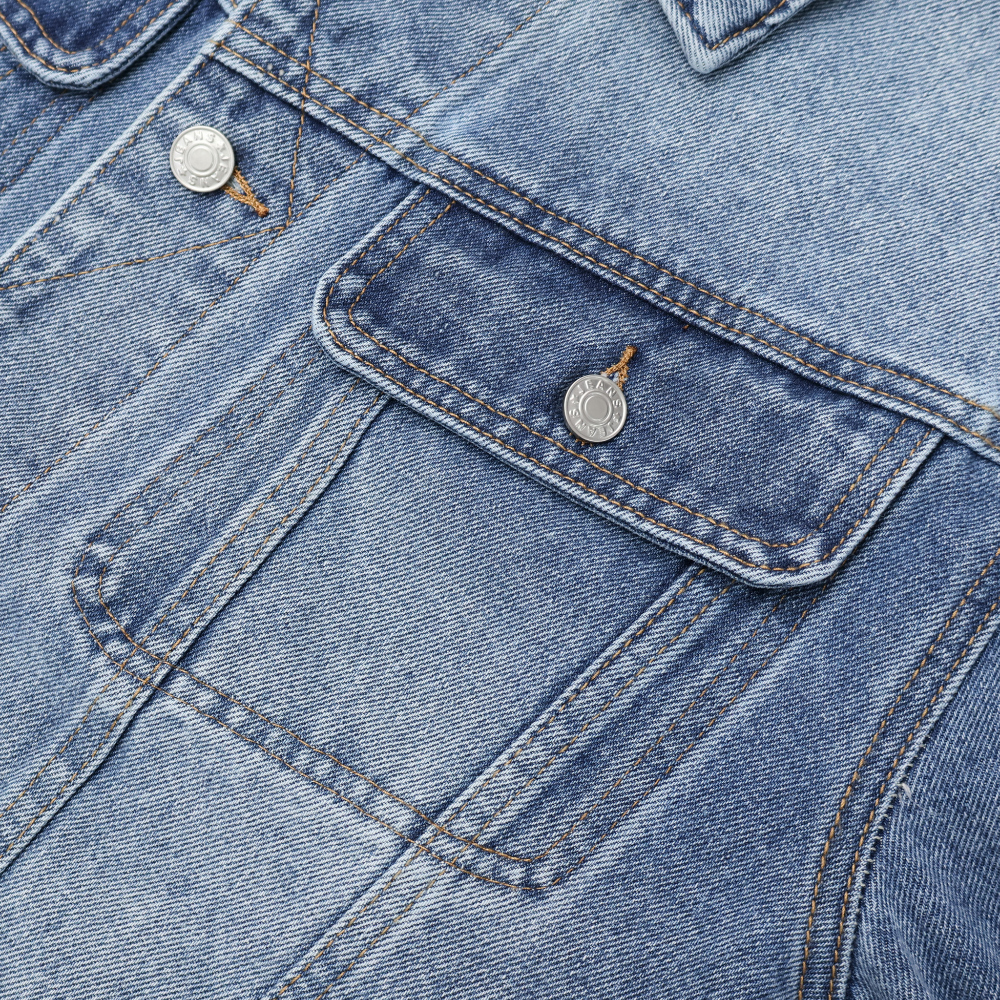 Minimal basic crop denim jacket