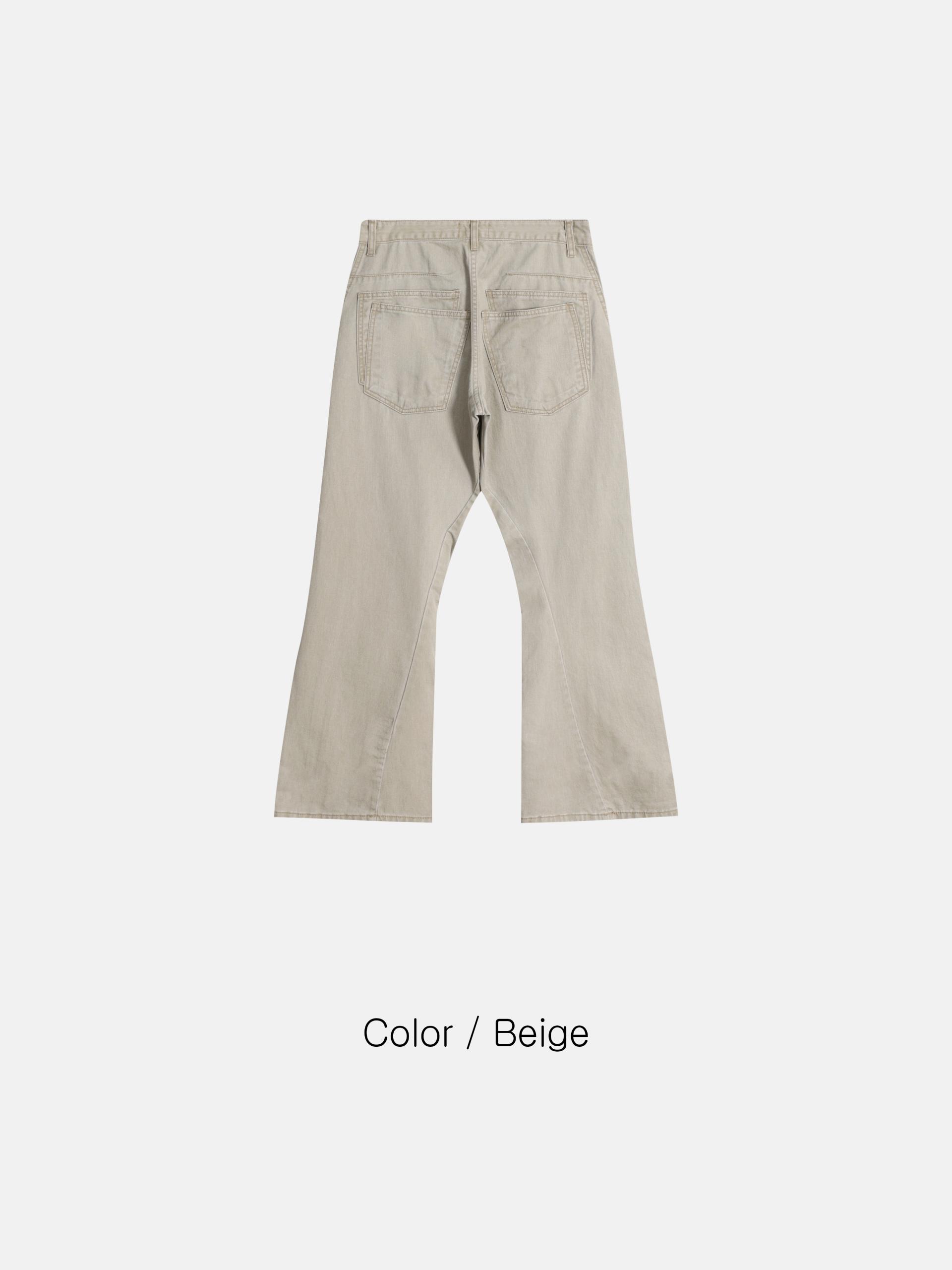 Double pocket curved flare pants