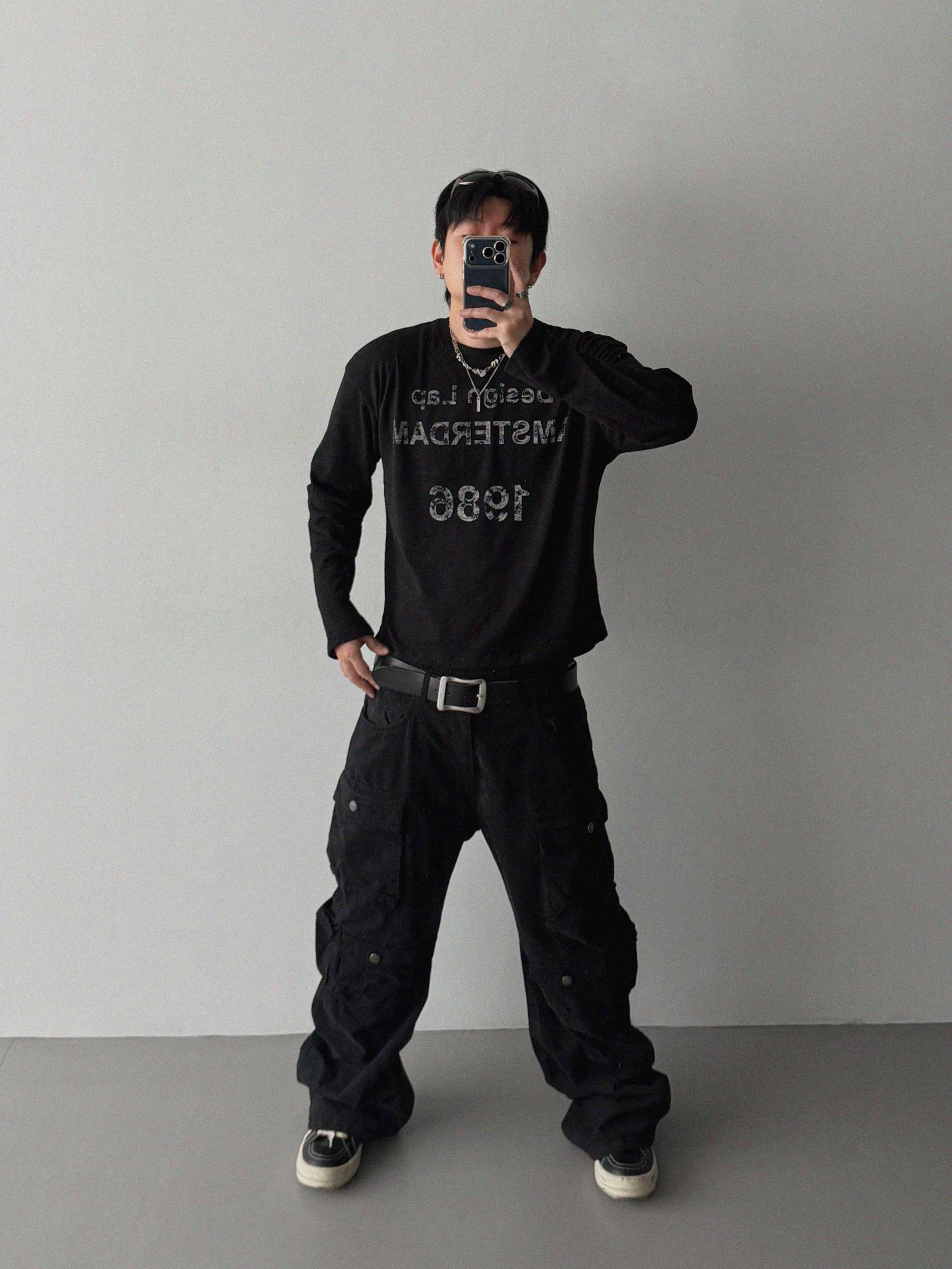 Block cargo wide pants