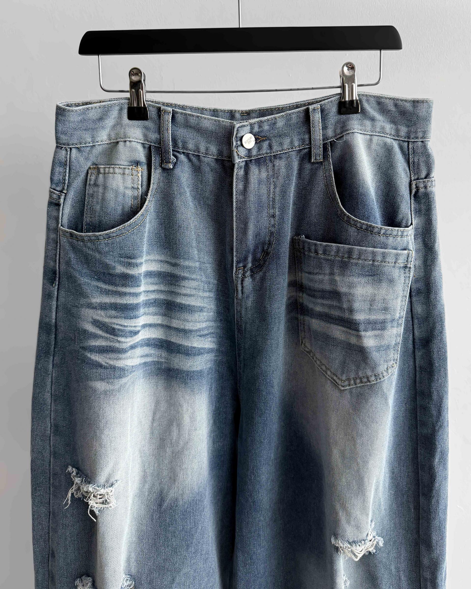 Summer vintage wide denim pants