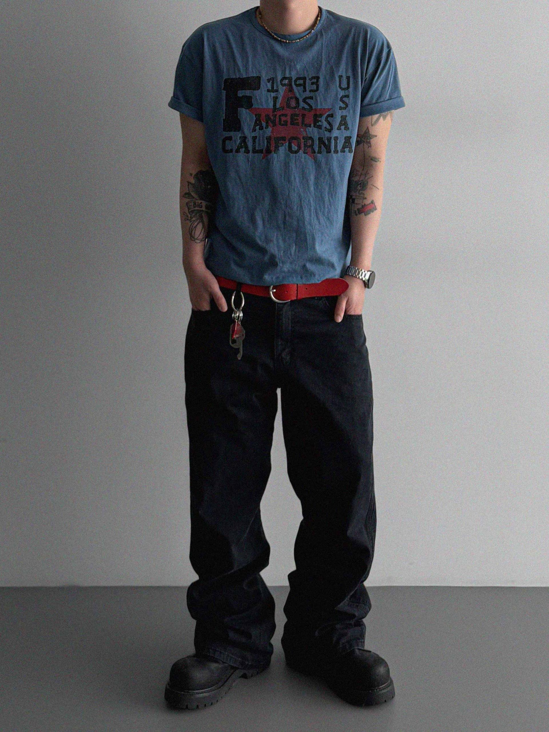Retro star crop half t