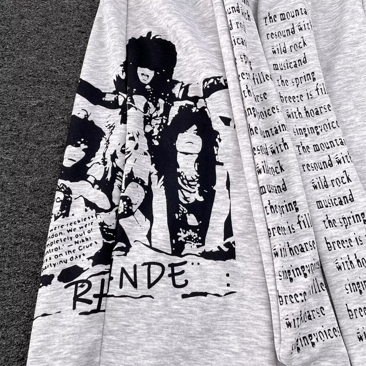 Lettering graphic strap sweat pants